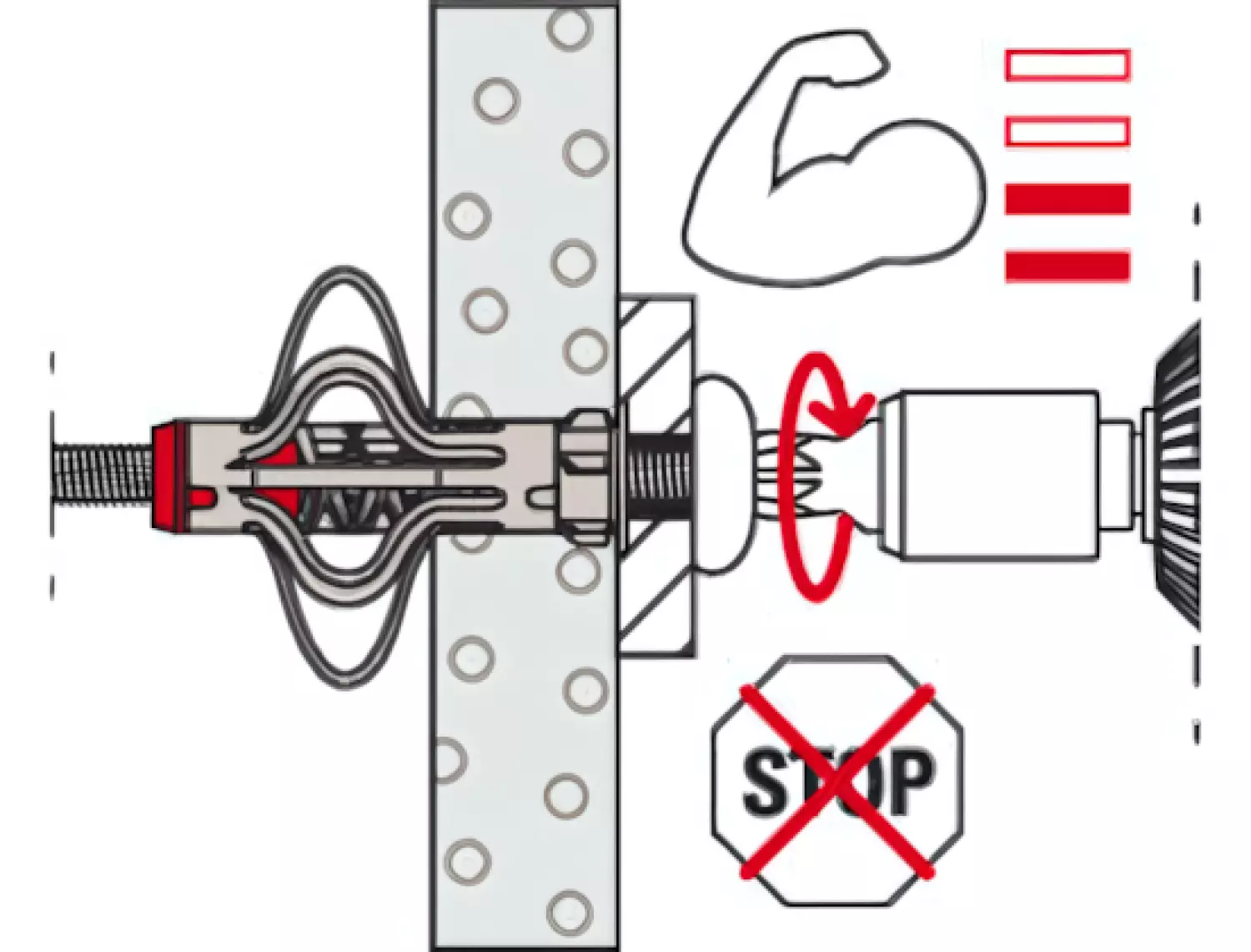 Fischer 572921 Hollewandplug DuoHM 5 X 55 S PH PZ, bolkopbout met PZ opname-image