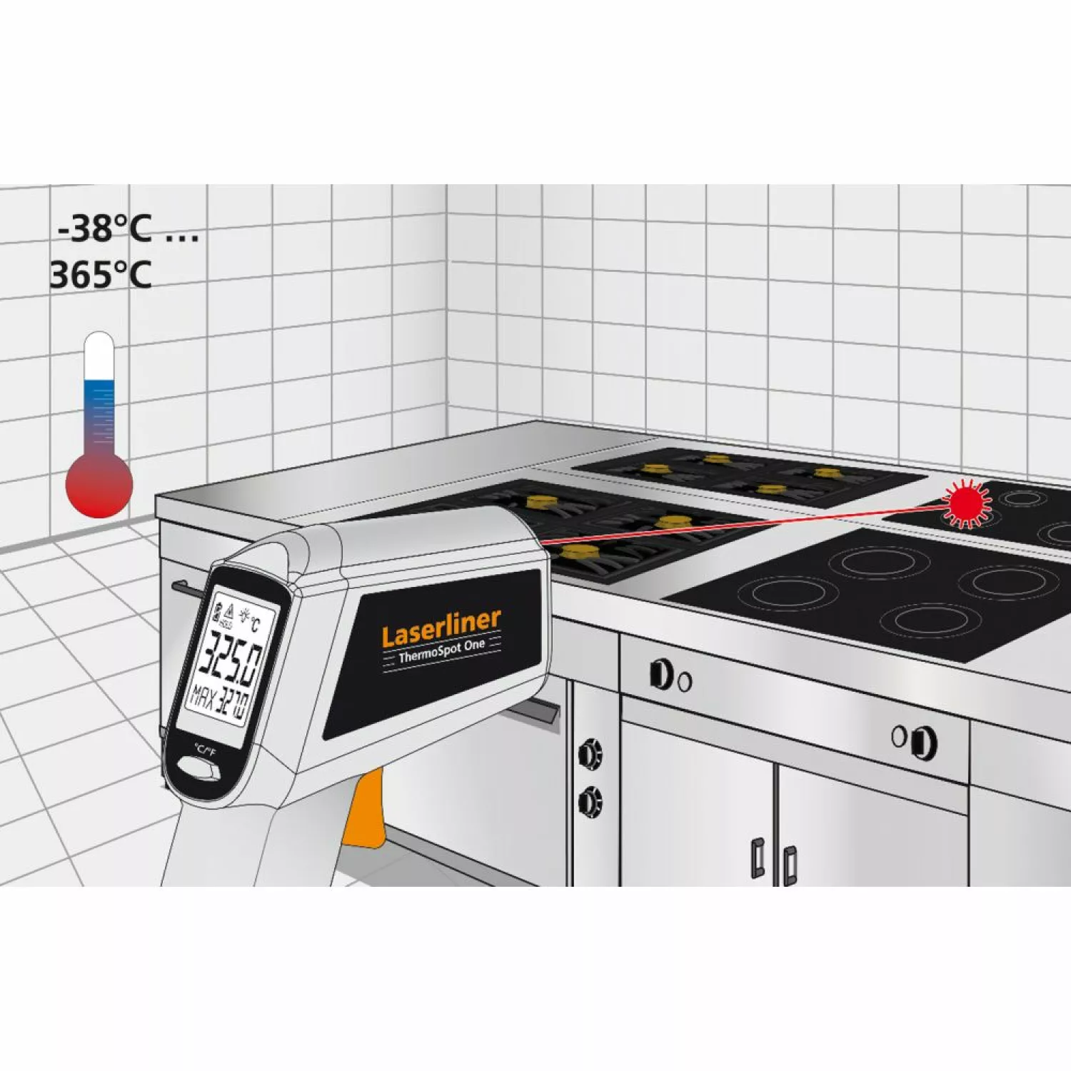 Laserliner ThermoSpot One Infrarood Thermometer met laser - bereik -38°C t/m 365°C-image