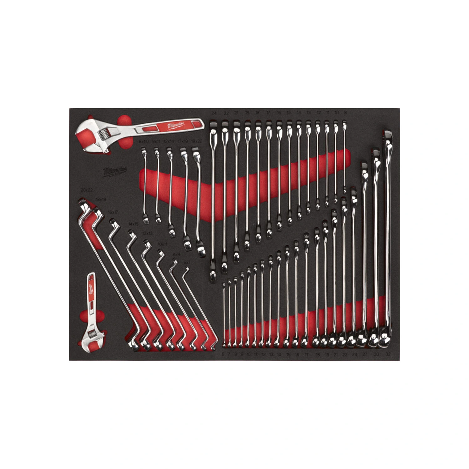 Milwaukee 4932502086 49-delige Steeksleutelset in foam inlay - incl. moersleutels