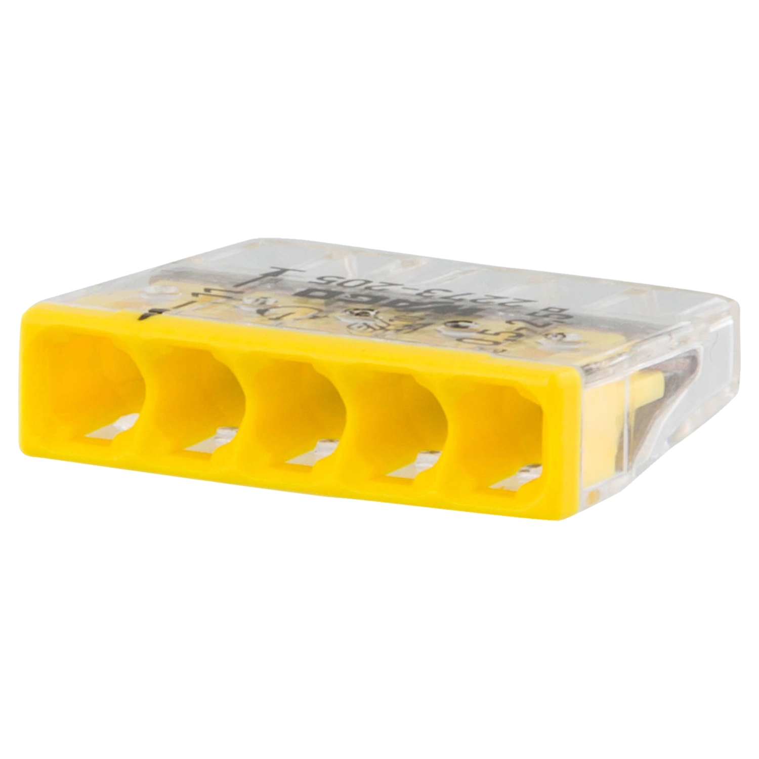 Wago 2273-205 Connecteur de câble à 5 pôles - transparent/jaune (20 pièces)-image