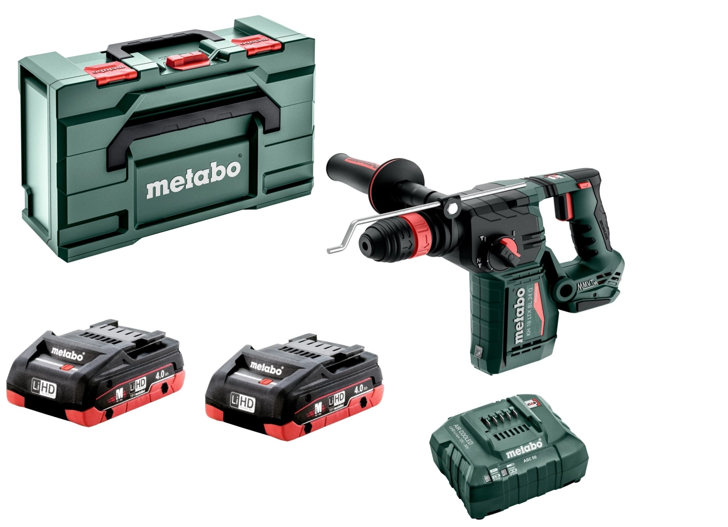 Metabo KH 18 LTX BL 24 Q 18V Li-ion Accu combihamer set (2x4.0Ah LiHD accu) in Metabox-image