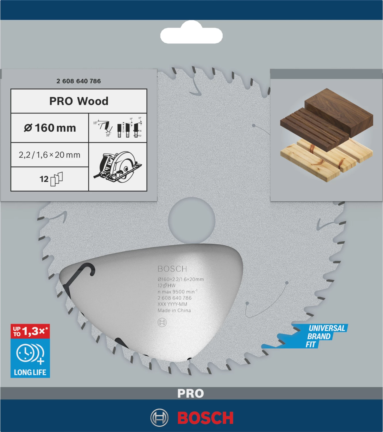 Bosch 2608640786 - Lame de Scie Circulaire Speedline Wood, 160 x 20 x 2,4 mm, 12D-image
