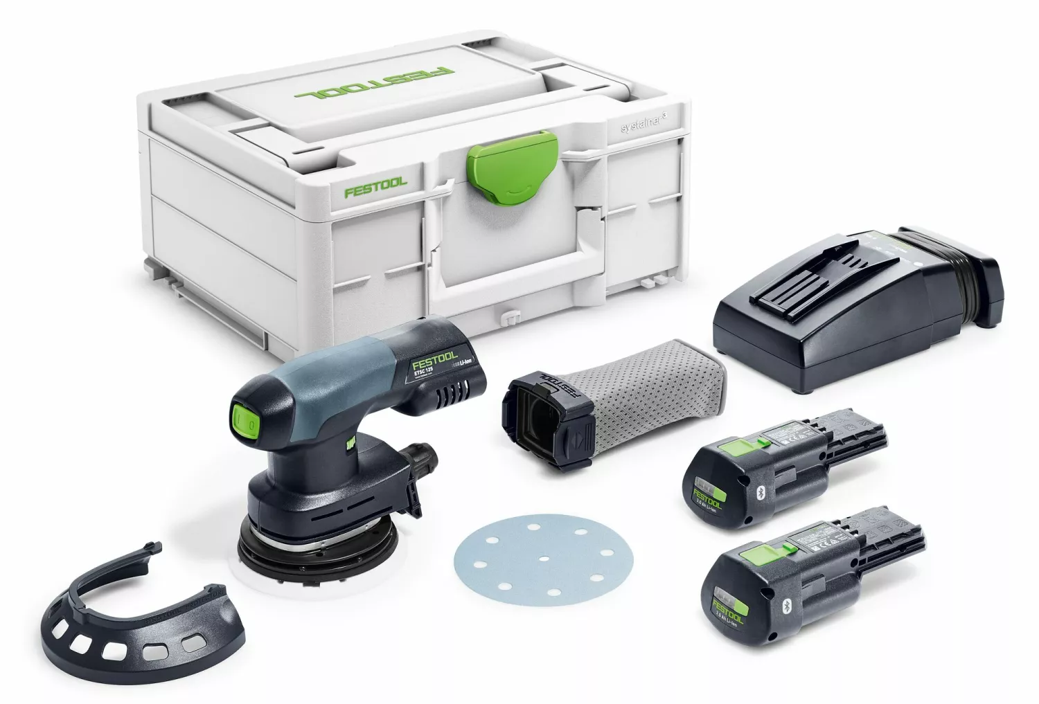 Festool ETSC 125 3,0 I-Plus 18V Li-Ion accu excentrische schuurmachine set (2x 3,0Ah) in systainer - 125mm-image