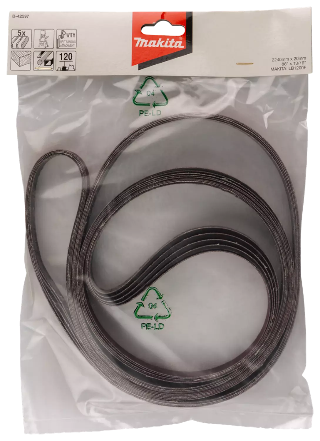 Makita B-42597 Schuurband Red - K120 - 20 x 2240mm (5st)-image