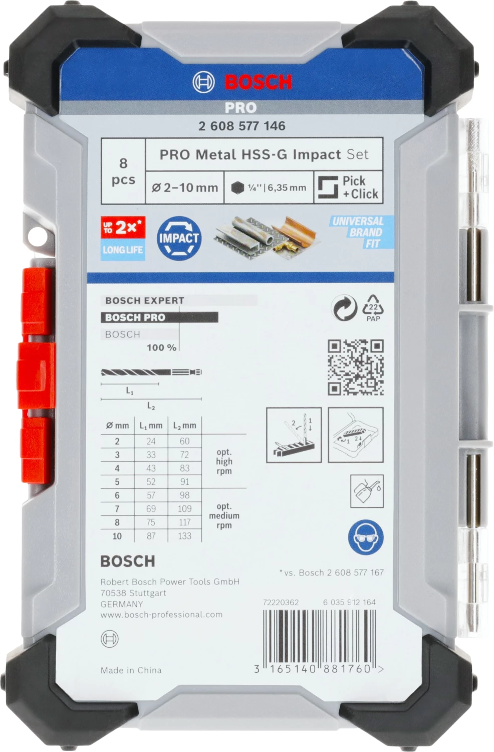 Bosch 2608577146 8-Delige metaalborenset in cassette-image