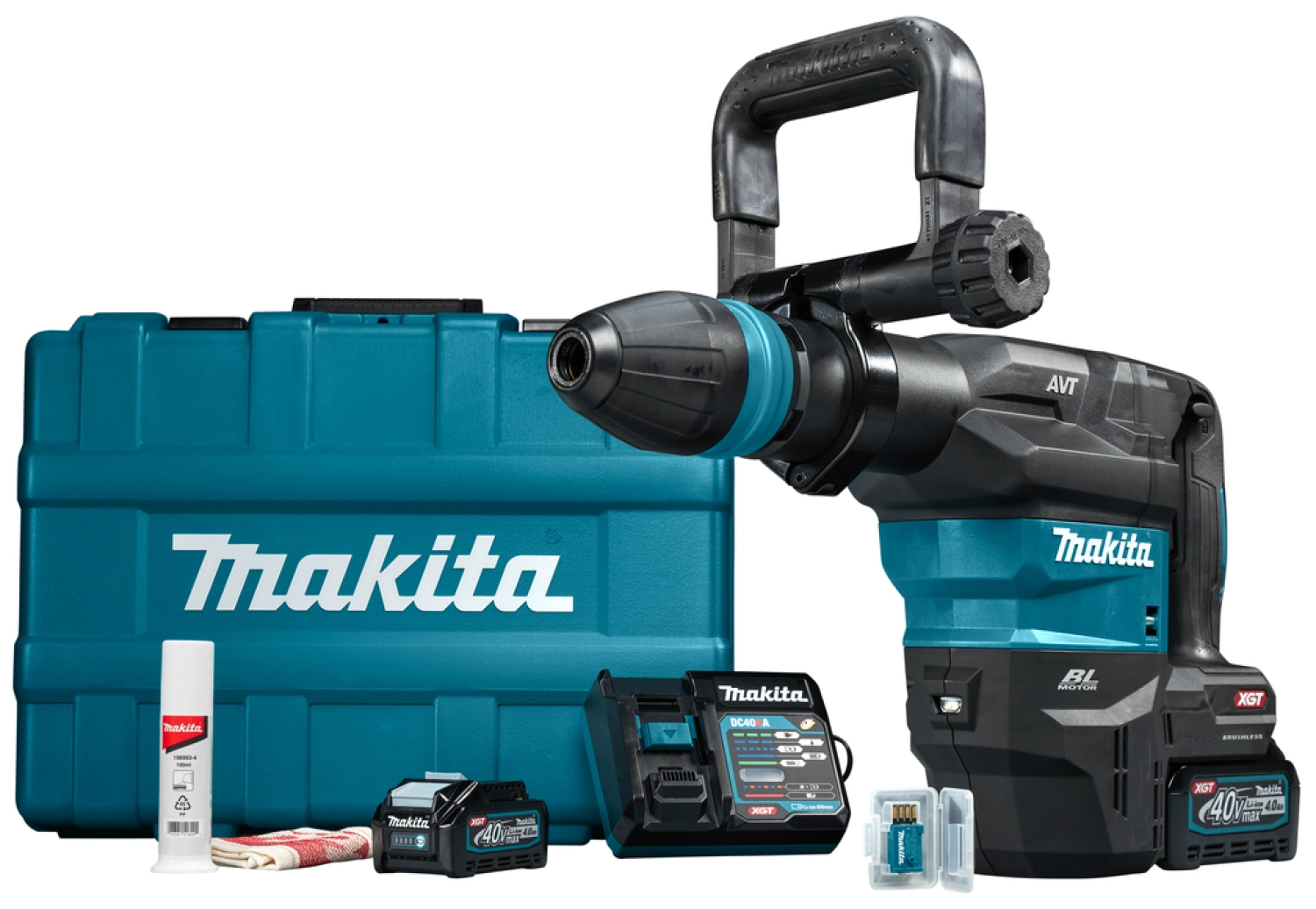 MAKITA HM001GM205 - Perforateur burineur sans-fil - - XGT 40V max Li-ionBatterie SDS -max - Kit complet 2x 4,0 Ah dans coffret - 9,4j - Brushless-image