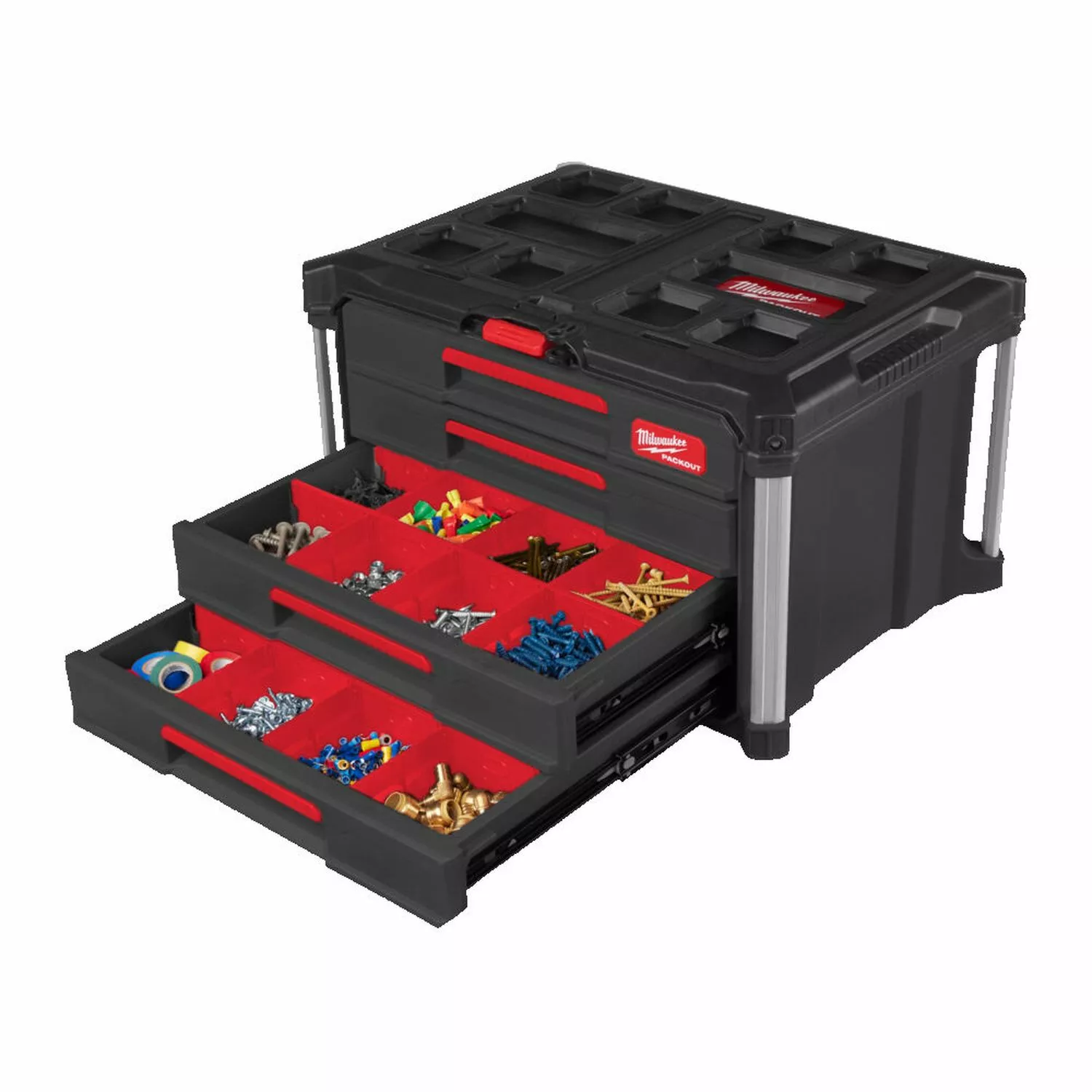 Milwaukee 4932493189 Mallette à outils Packout avec 4 tiroirs-image