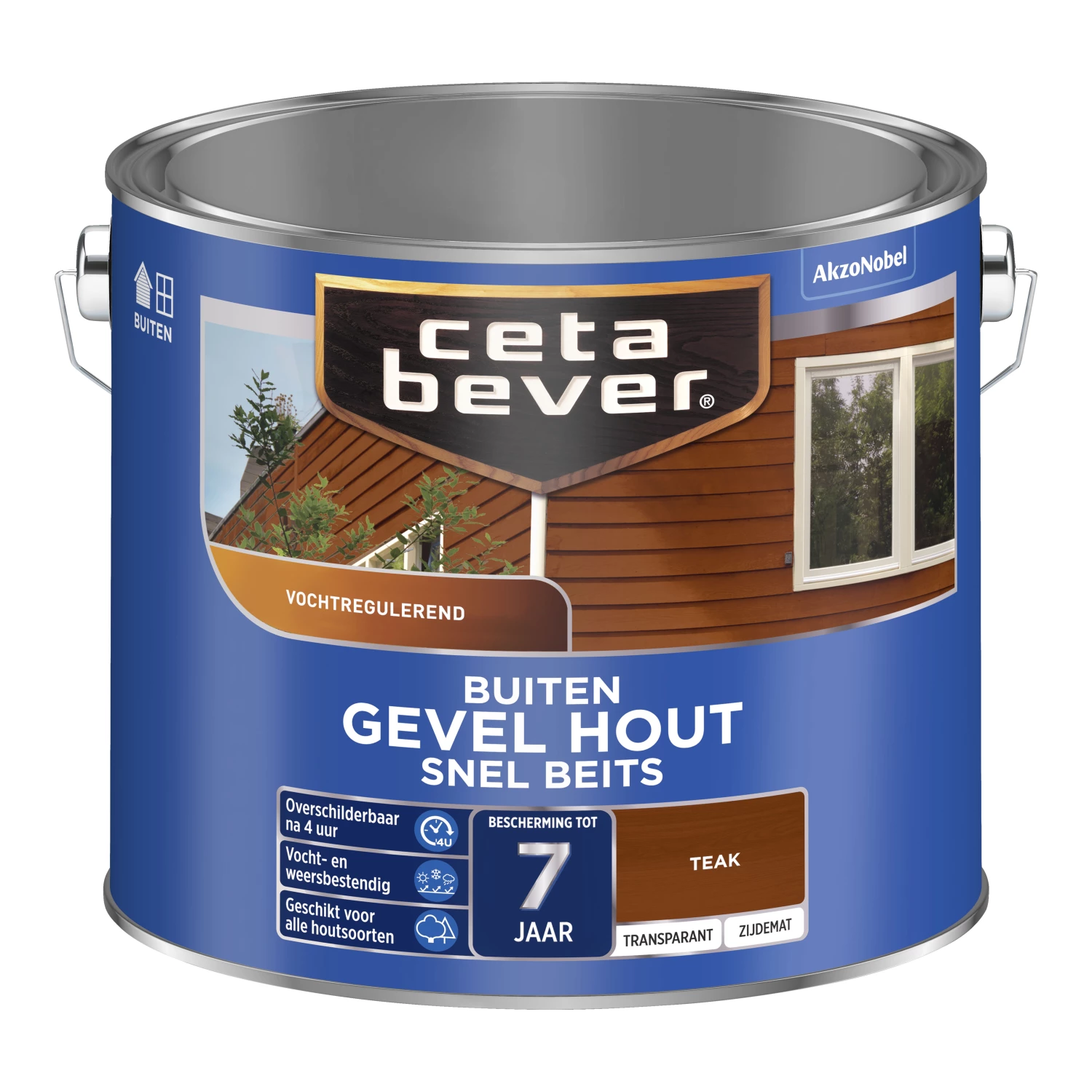 Cetabever Gevel Hout Snel Beits Transparant - Teak - 2,5L-image