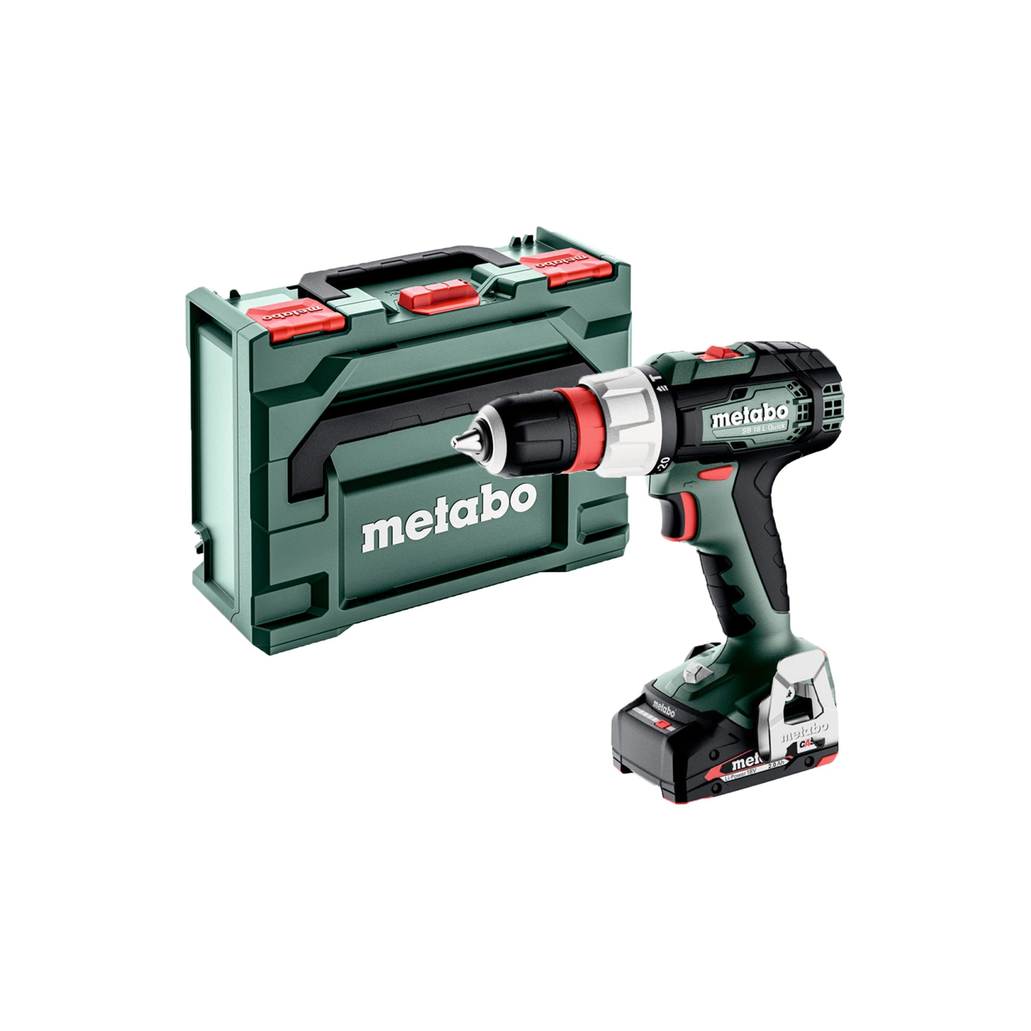 Metabo SB 18 L Q perceuse-visseuse à percussion sans fil 18V Li-ion (set avec 2 batteries de 2.0Ah) dans MetaBox - 60Nm-image