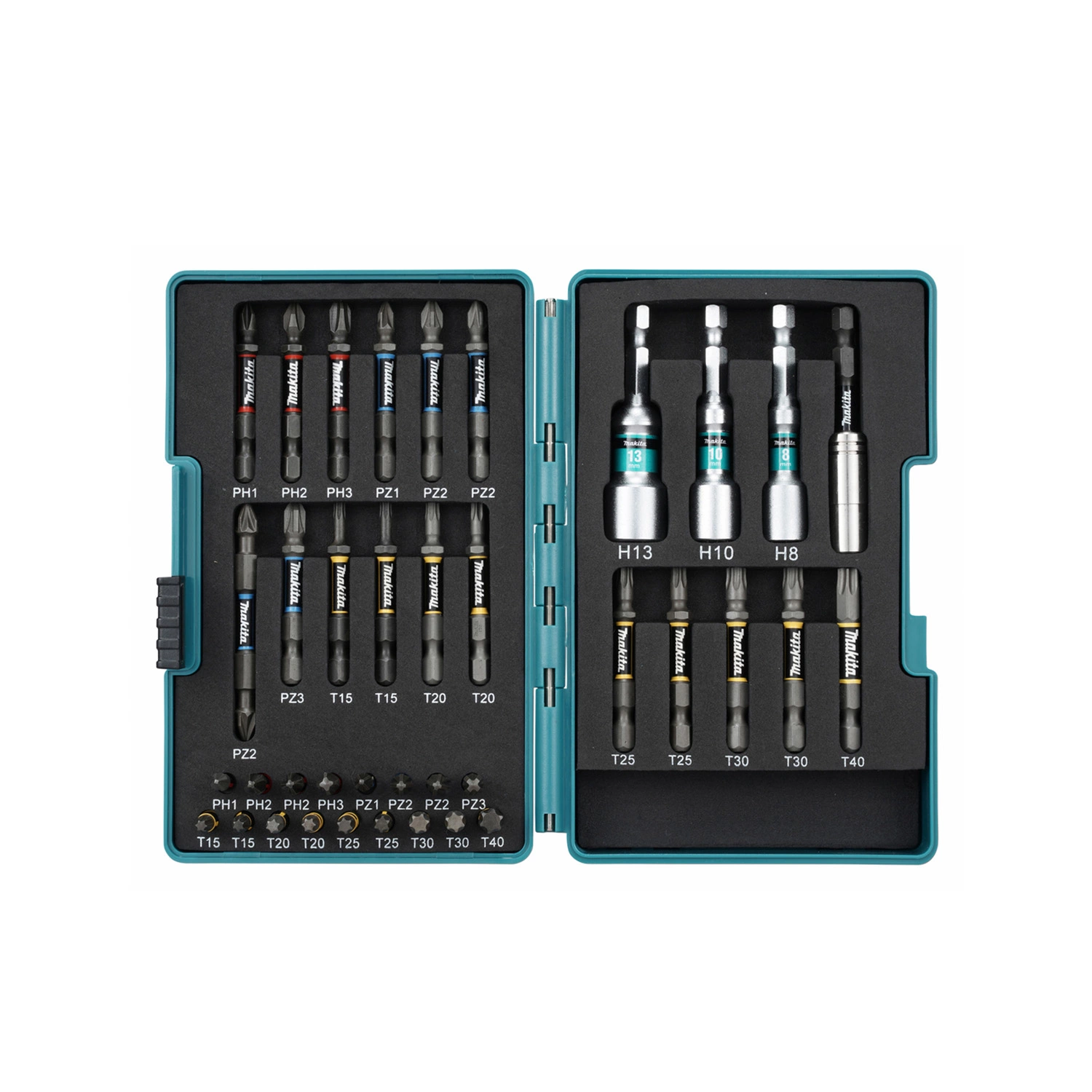 Makita DTD173ZJX2 LXT 18V Li-ion Accu Slagschroevendraaier body in Mbox incl. bitset - 1/4" - 180Nm