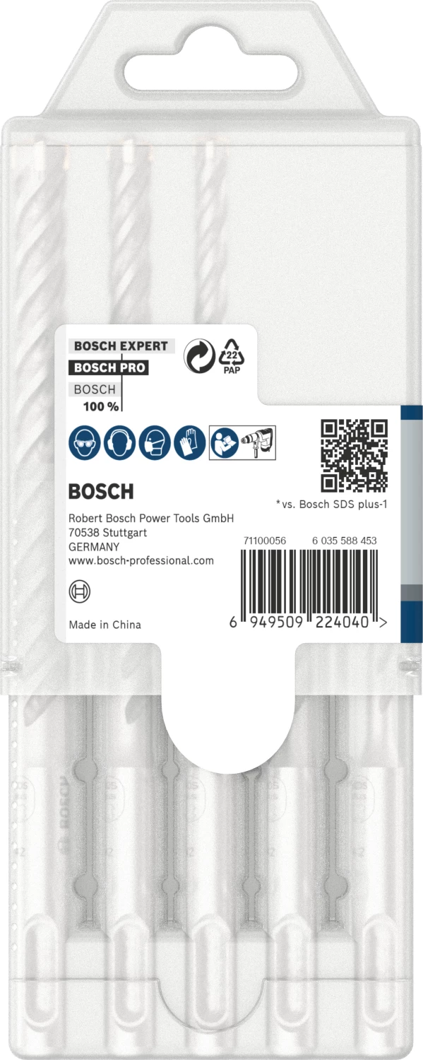 Bosch 2608833910 Jeu de forets SDS plus-5X PRO - 5/6/6/8/10 mm (5 pièces)-image
