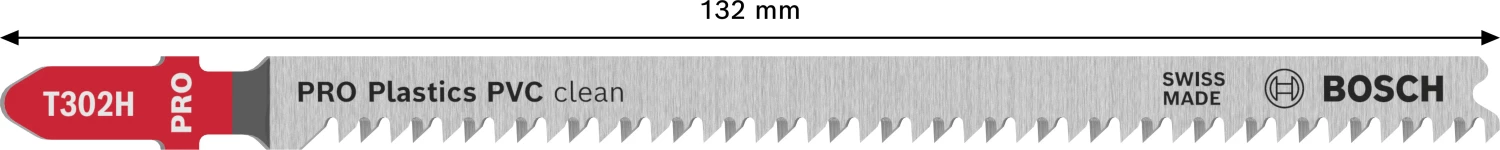 Bosch PRO T302H Lame de scie sauteuse Plastics PVC clean - 132 mm - plastique (5 pièces)-image