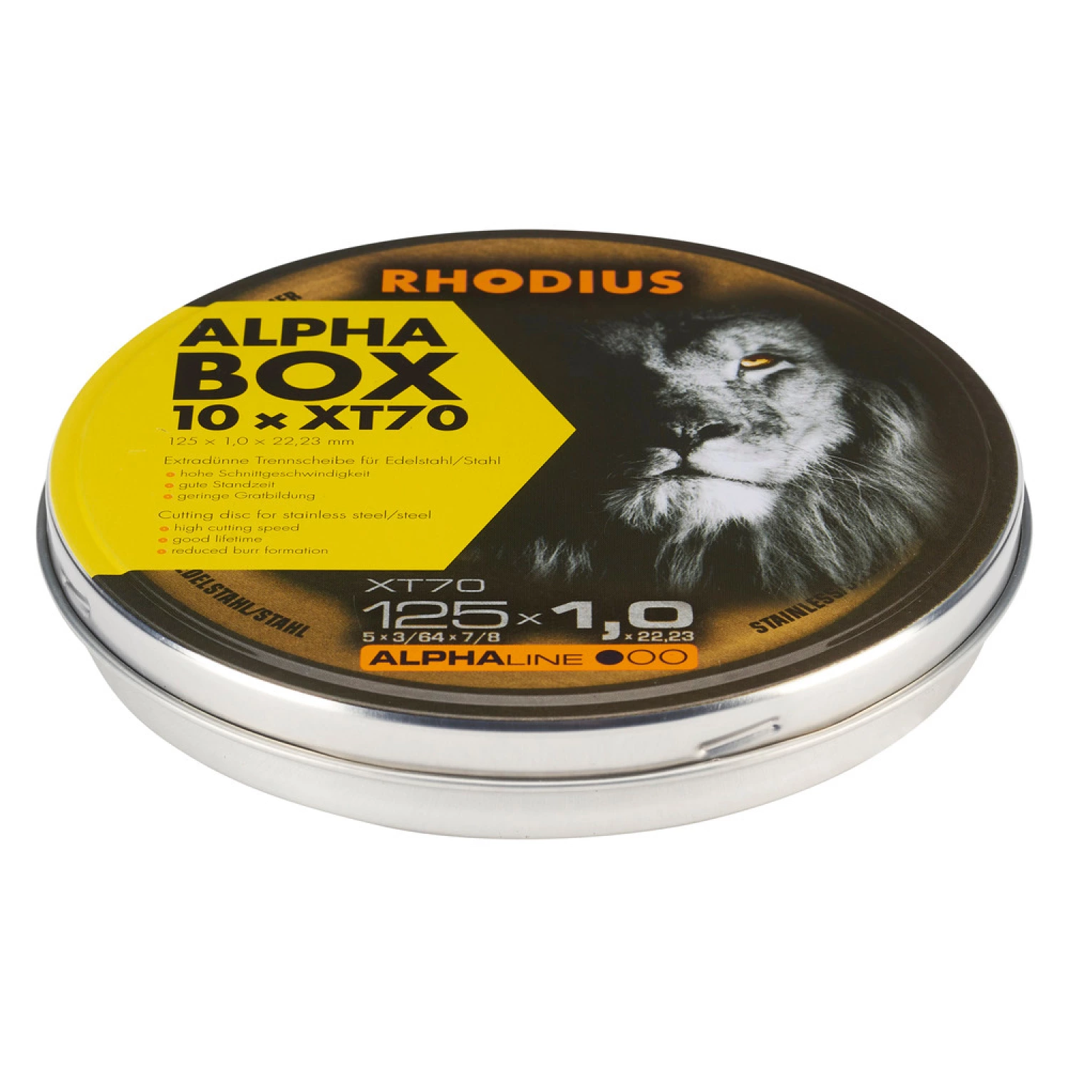 Rhodius 208226 XT70 ALPHALINE l Doorslijpschijf extra dun 125 x 22,23 x 1,0mm 10 st.-image