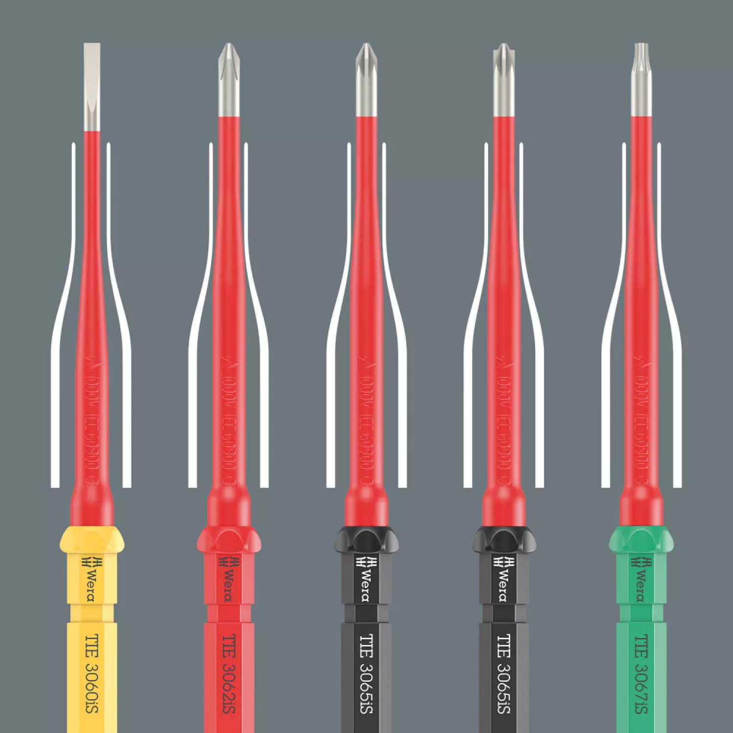 Wera 05006630001 Jeu de tournevis 8 pièces Kraftform Kompakt VDE RVS 8 Extra Slim 1 Tool Finder avec lames interchangeables dans un étui-image