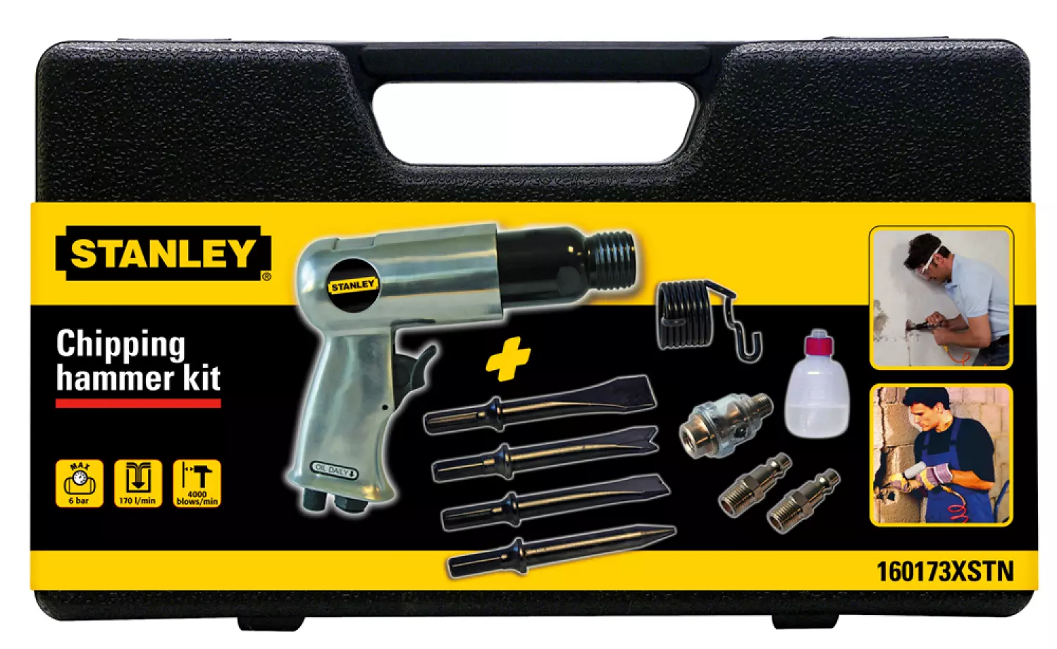 Stanley 160173XSTN Marteau burineur pneumatique en coffret - 12mm - 5J-image