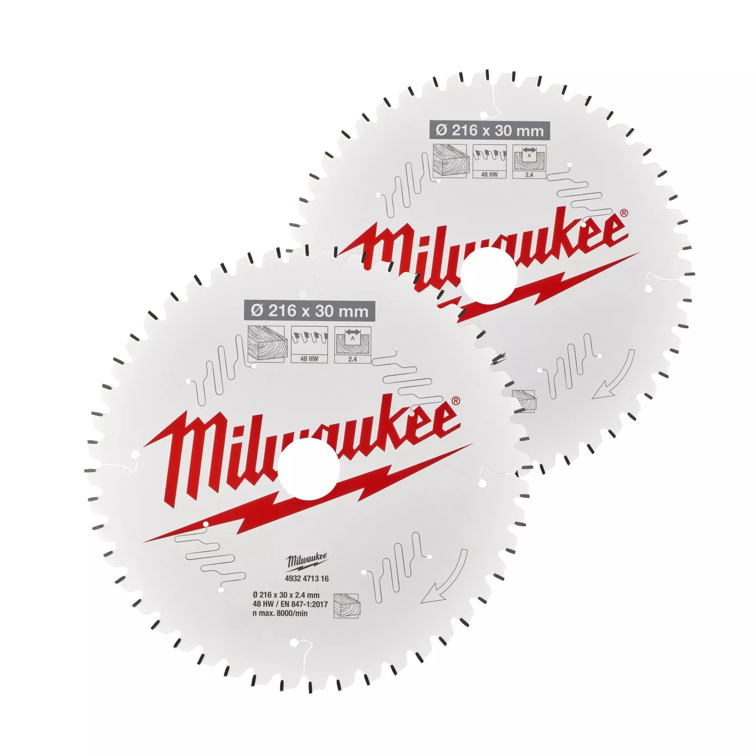 Milwaukee 4932479575 Cirkelzaagblad - 216 x 30mm - hout - duopack-image