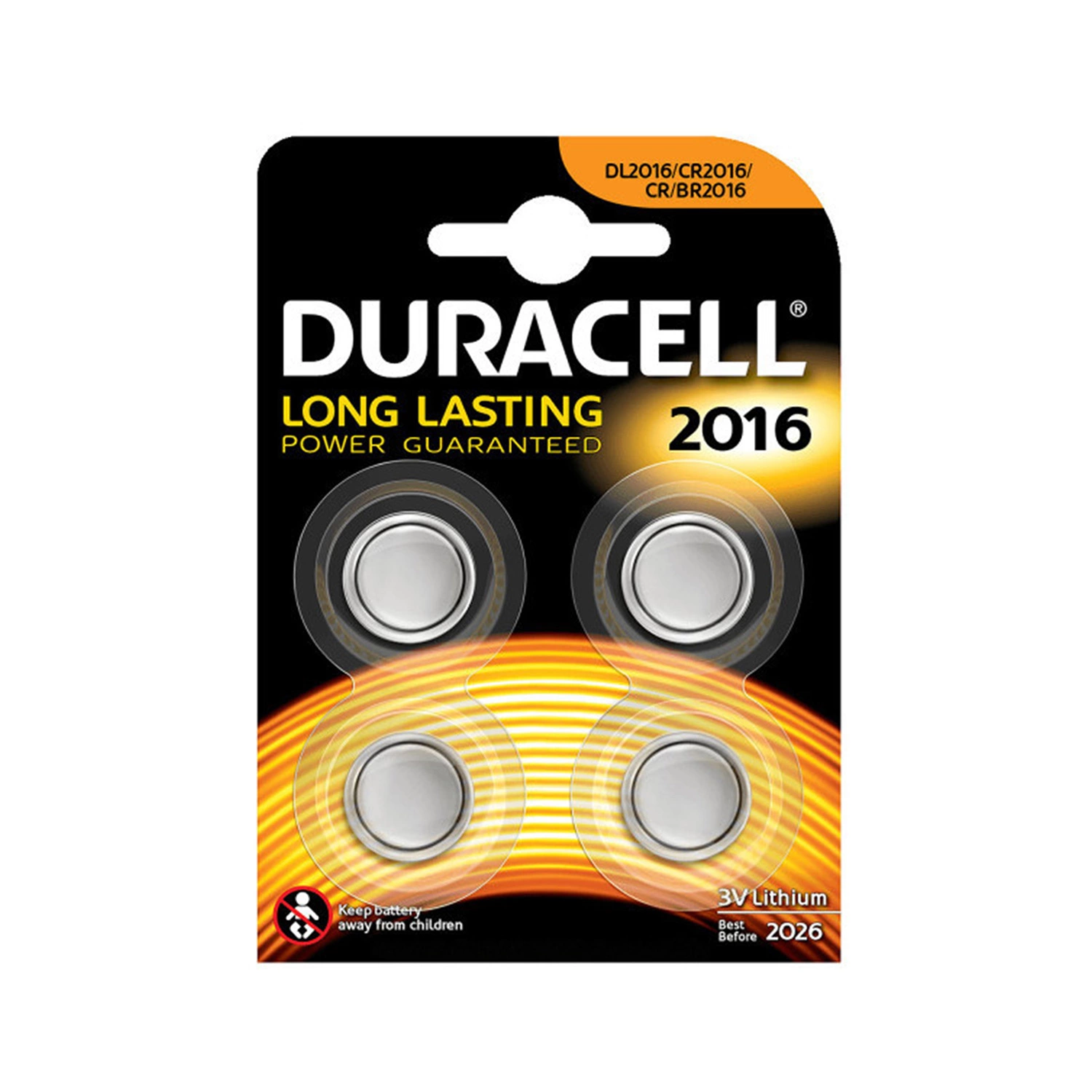 Duracell D119314 Pile bouton au lithium CR 2016 - 4 pièces-image