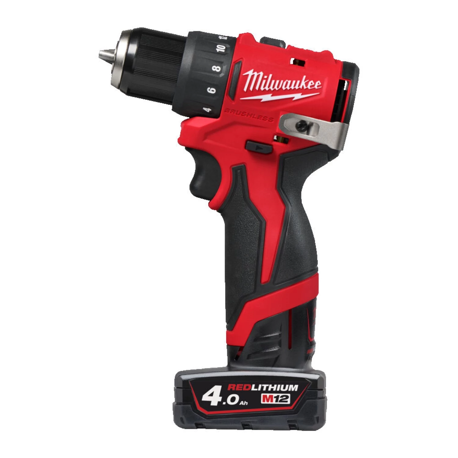 Milwaukee M12 BLDDRC-402C 12V Li-ion batterie perceuse/visseuse (2x 4,0Ah batterie) dans un coffret - 40Nm-image