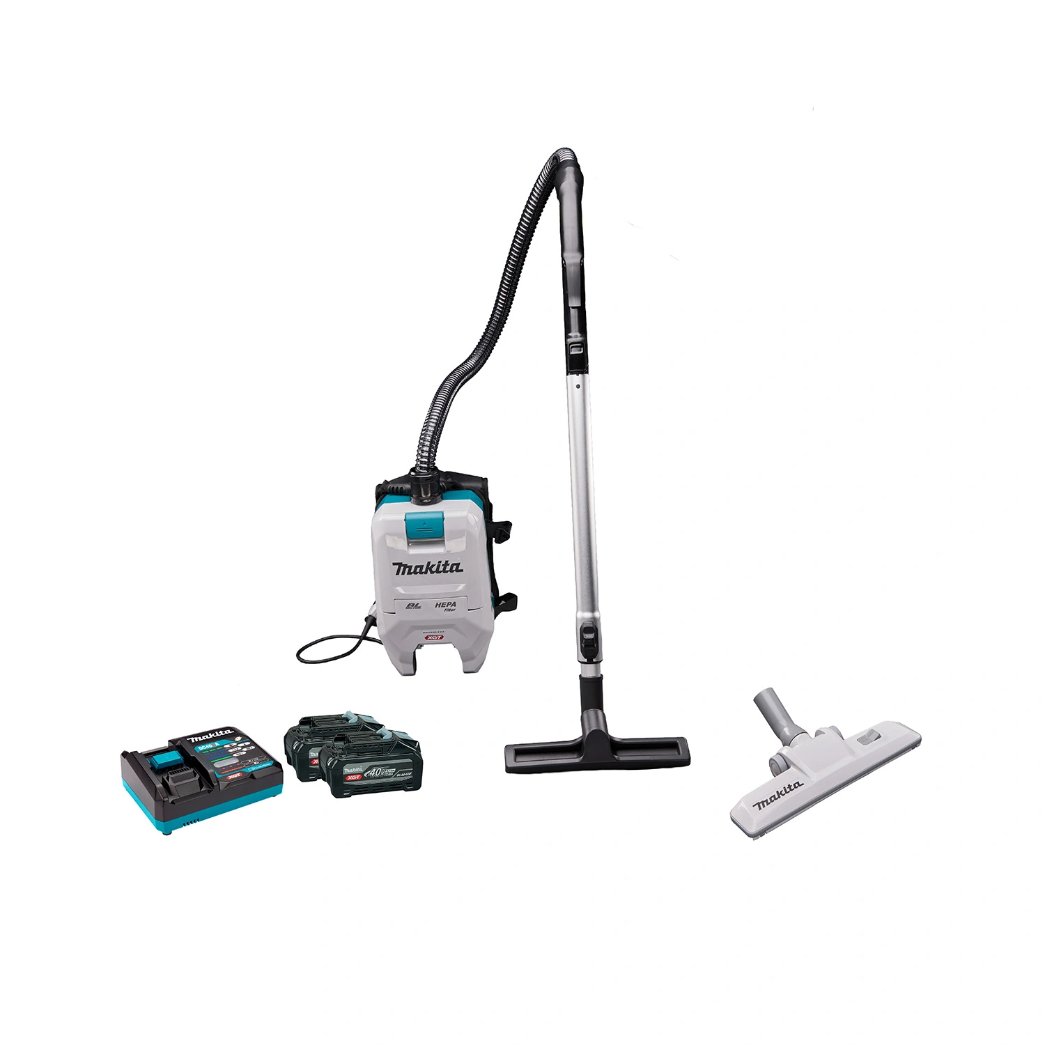 Makita VC008GU201 XGT 40V Li-ion Accu Rugstofzuiger set (2x 4,0Ah accu) - 2L