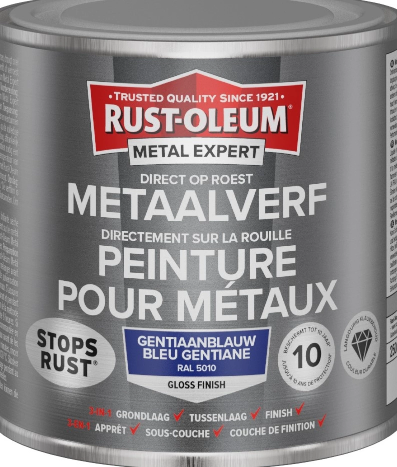 Rust-Oleum Metalexpert Hoogglans - RAL 5010 gentiaanblauw - 0,25L-image