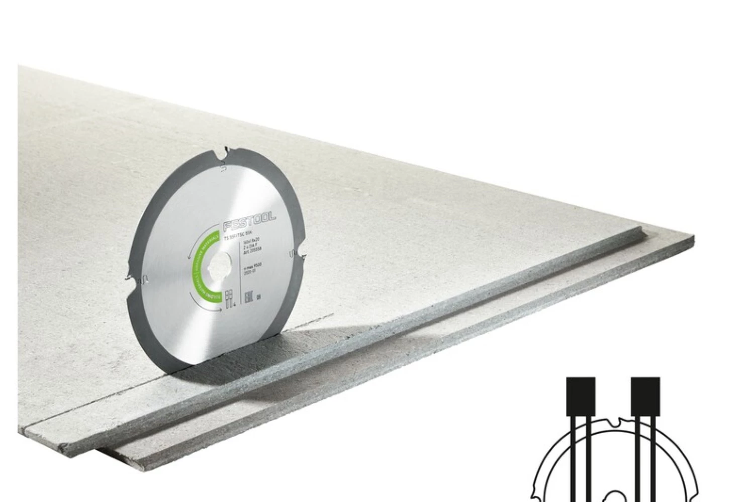Festool 205769 Lame de scie circulaire diamantée - DIA 168x1.8x20 - 4T - MATERIAUX ABRASIFS-image