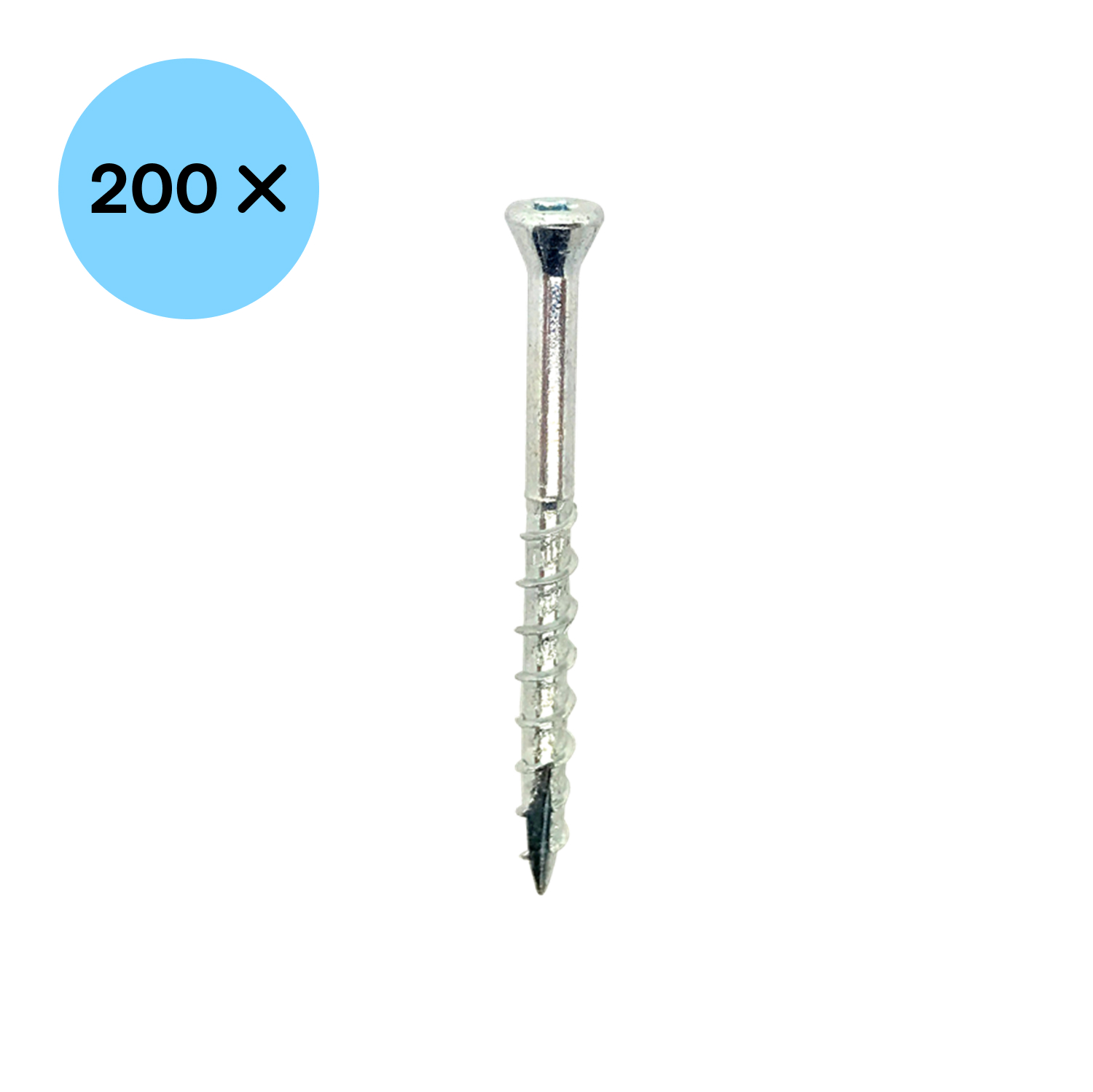 Woodies 61835374 Ultimate Glaslatschroef - TX10 - 3.5 x 40mm - Platverzonken kop - Deeldraad - Verzinkt (200st)-image