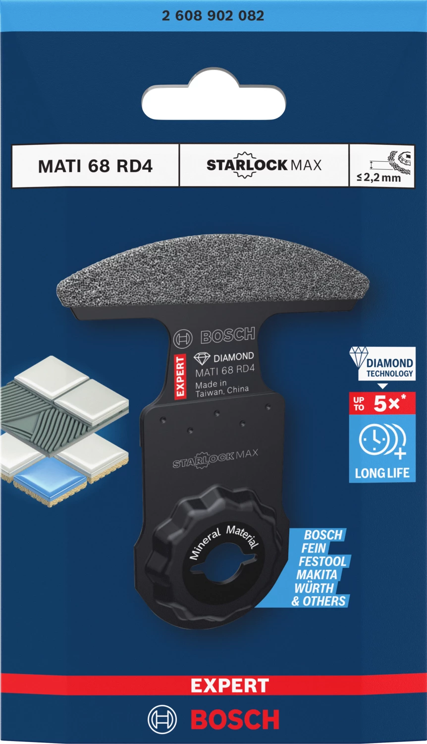 Bosch MATI 68 RD4 EXPERT lame de scie angulaire pour outils multifonctions, pour mortier de coupe et carreaux tendres (1 pièce)