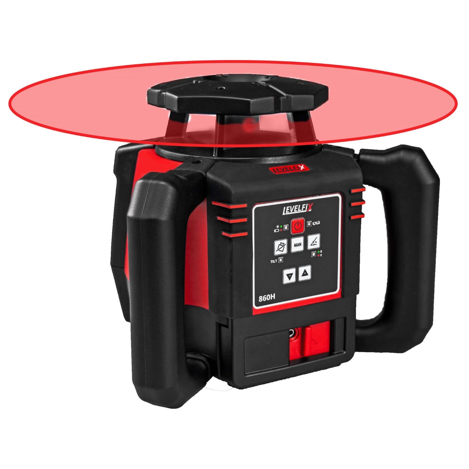 Levelfix 860H Kit laser rotatif avec récepteur dans un boîtier - rouge - 800 m - IP67-image