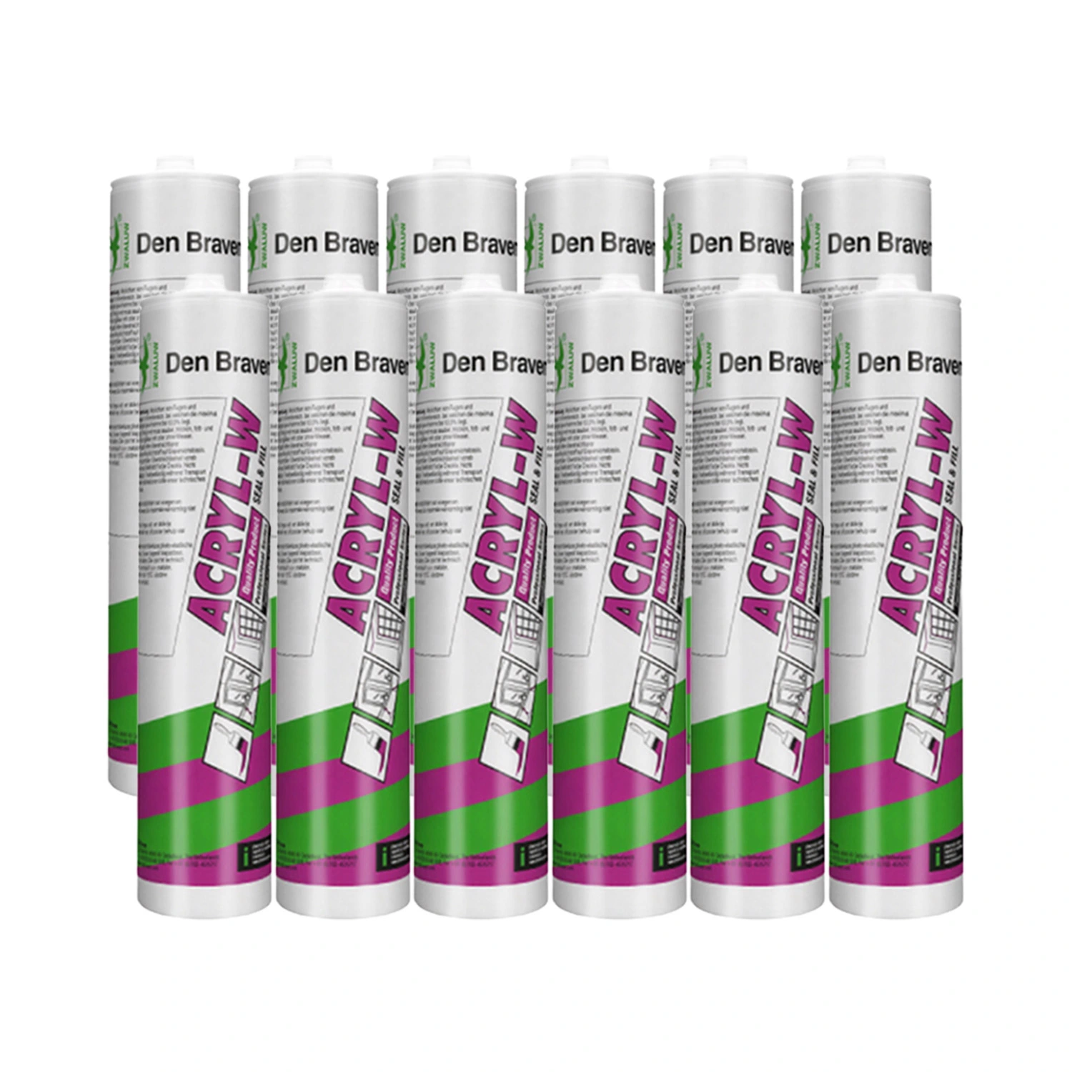 Zwaluw Den Braven 31066411 Acryl-W Acrylaatkit - Bruin - 310ml - 12st