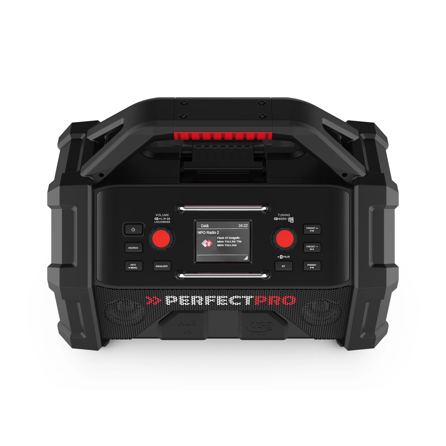 PerfectPro ROCKTAGON OCT-18V radio de chantier multi-piles - FM RDS - DAB+ - Bluetooth - AUX In-image