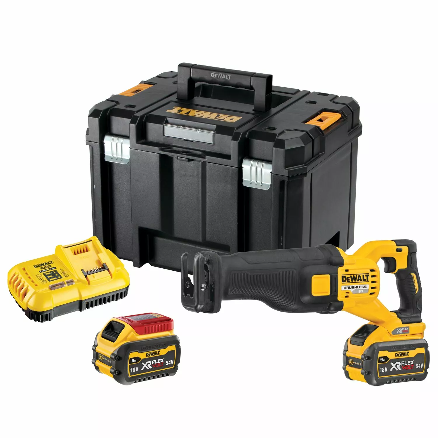 DeWALT DCS389X2-QW 54V Li-ion FlexVolt Accu Reciprozaag set (2x 9.0Ah) in TSTAK koffer-image