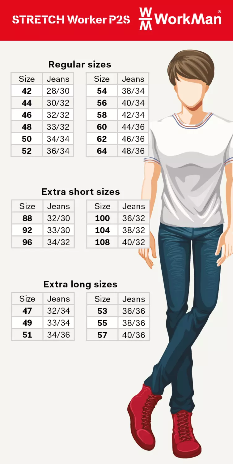 Workman 90651 STRETCH Worker Pantalon de travail P2S Femme - Noir - Taille 36 (28/31)-image