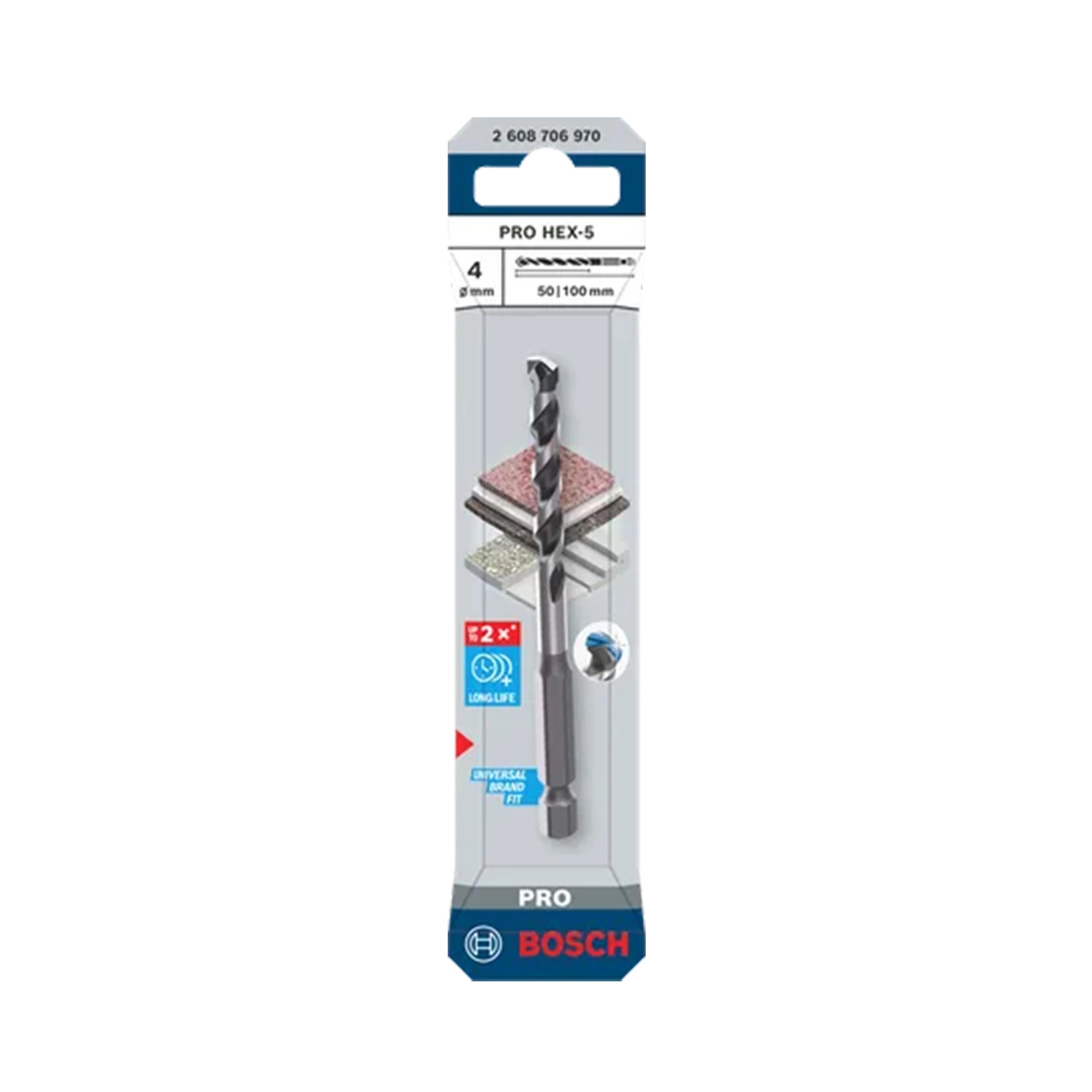 Bosch PRO 2608706970 Foret à béton HEX-5 - 4x50x100 mm-image