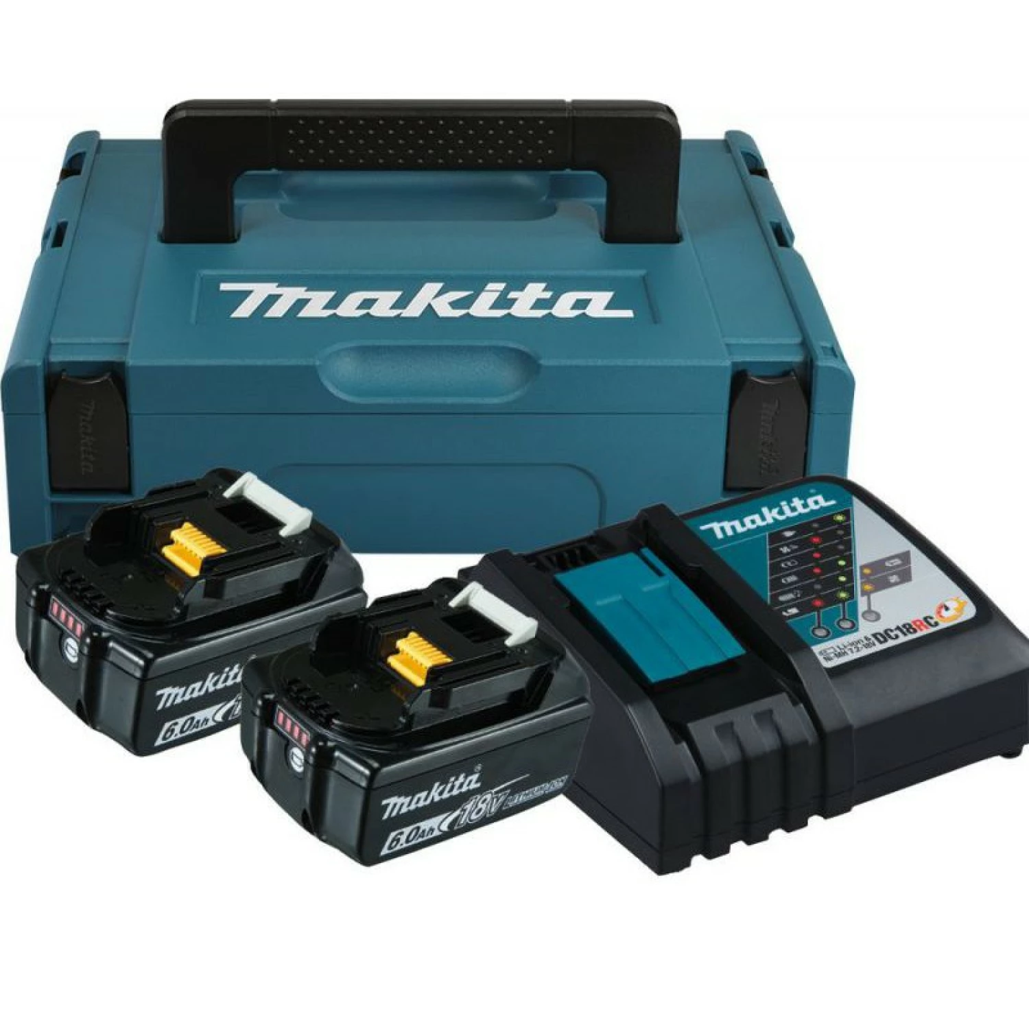 Makita 198116-4 - batterie 18V Li-ion - Set de démarrage - 2 batteries 6,0 ah - avec coffret Mbox-image