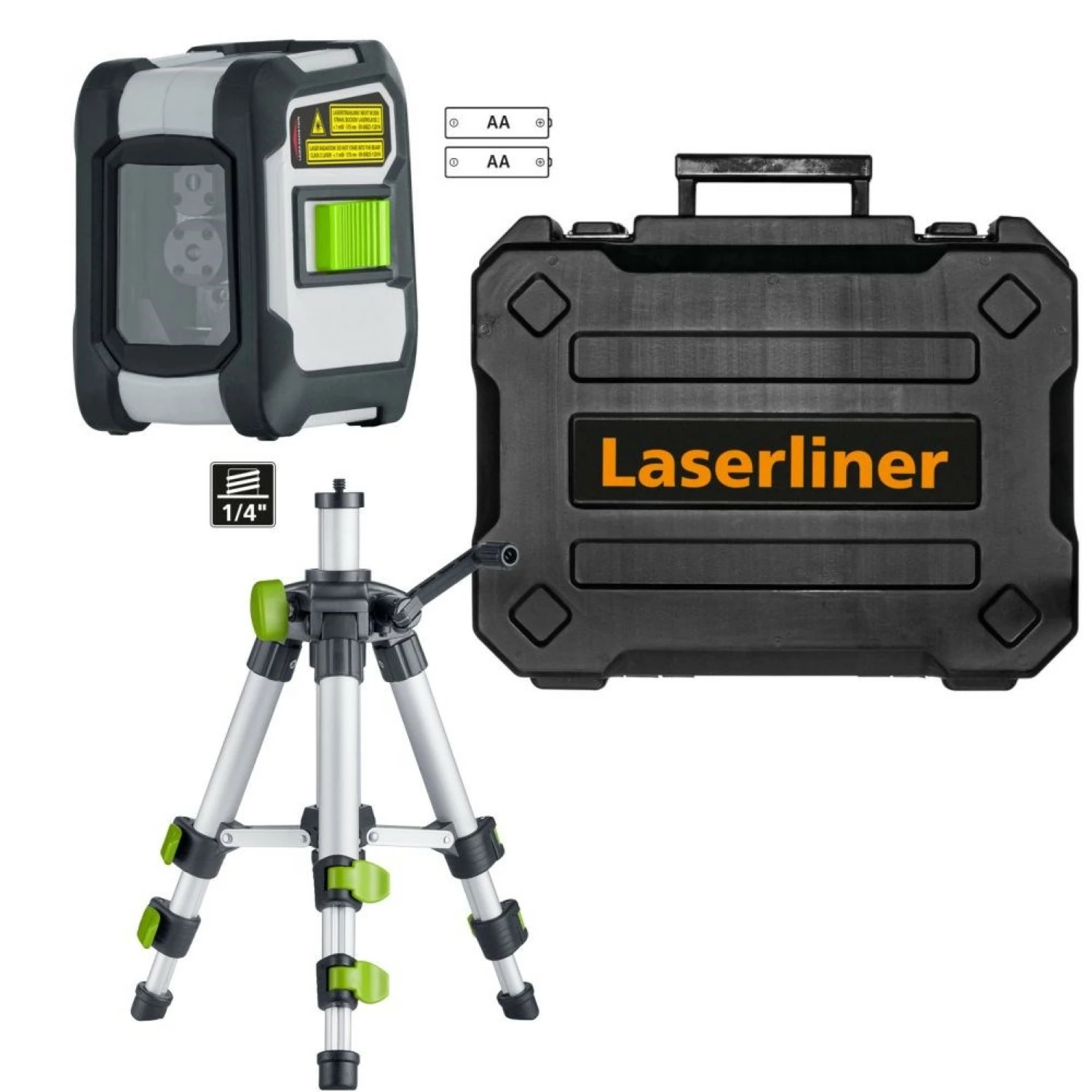 Laserliner 081.143A CompactCross-Laser Pro Kruislijnlaser met statief in koffer - 2 lijnen - Groen - 40m - Bluetooth-image