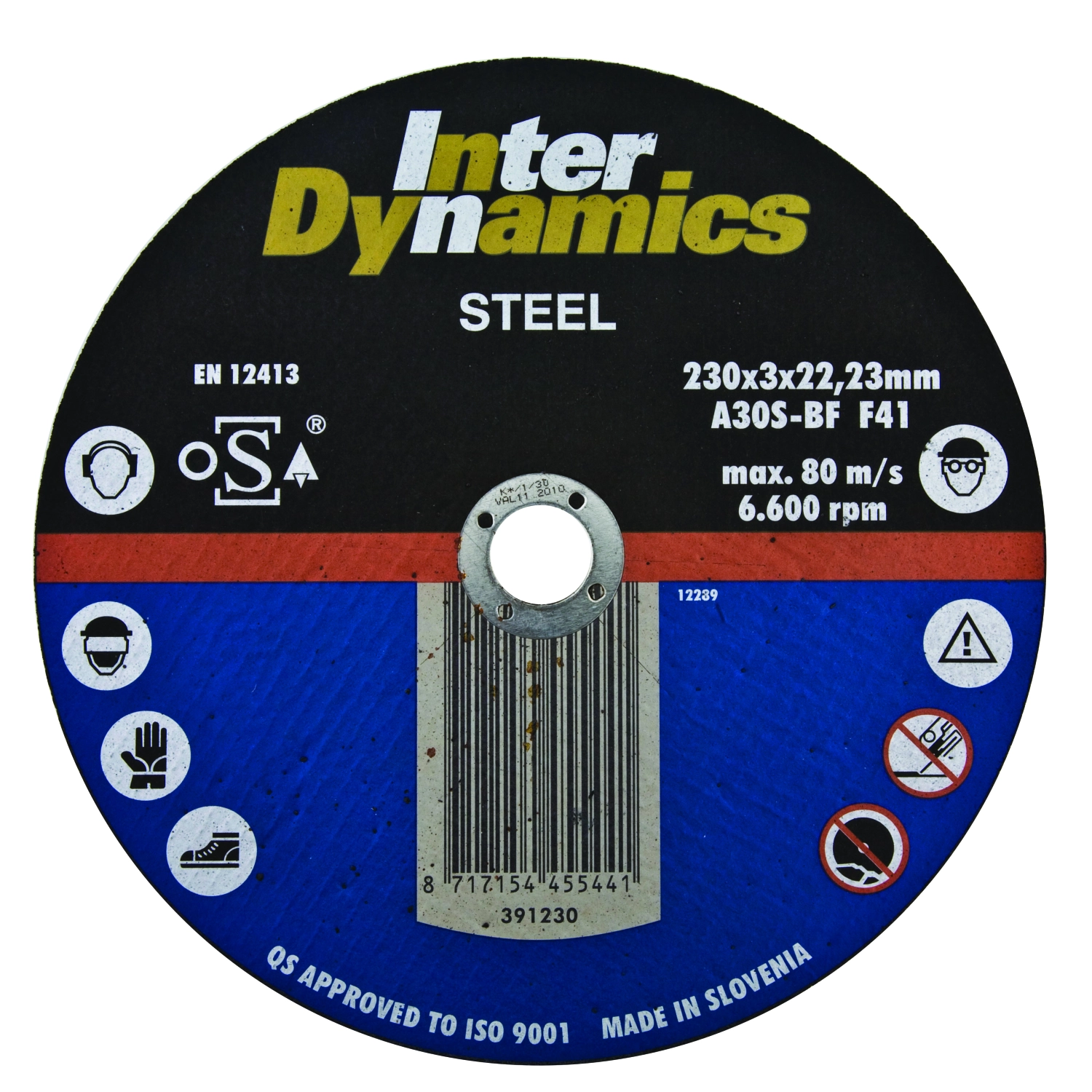 InterDynamics 391230 Doorslijpschijf - 230 x 22,23 x 3mm - metaal-image