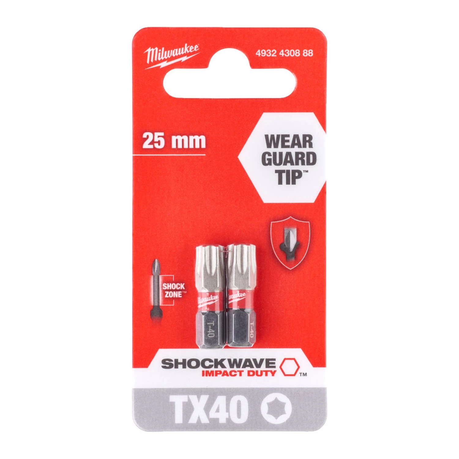 Milwaukee 4932430888 Shockwave™ Gen II TX40 25mm 2pcs-image