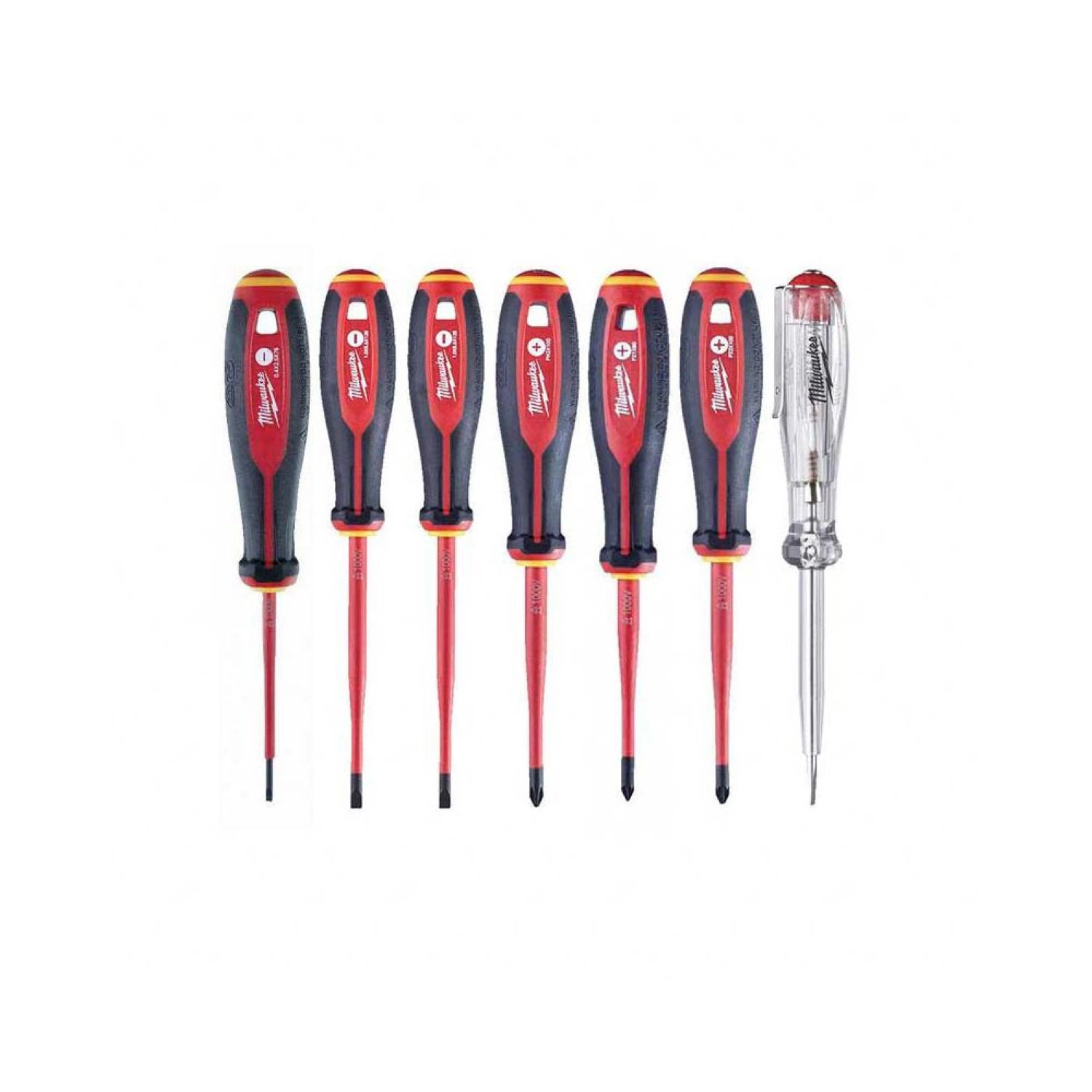 Milwaukee 4932478738 Jeu de tournevis VDE à trois lobes de 7 pièces - Pozidriv.-image