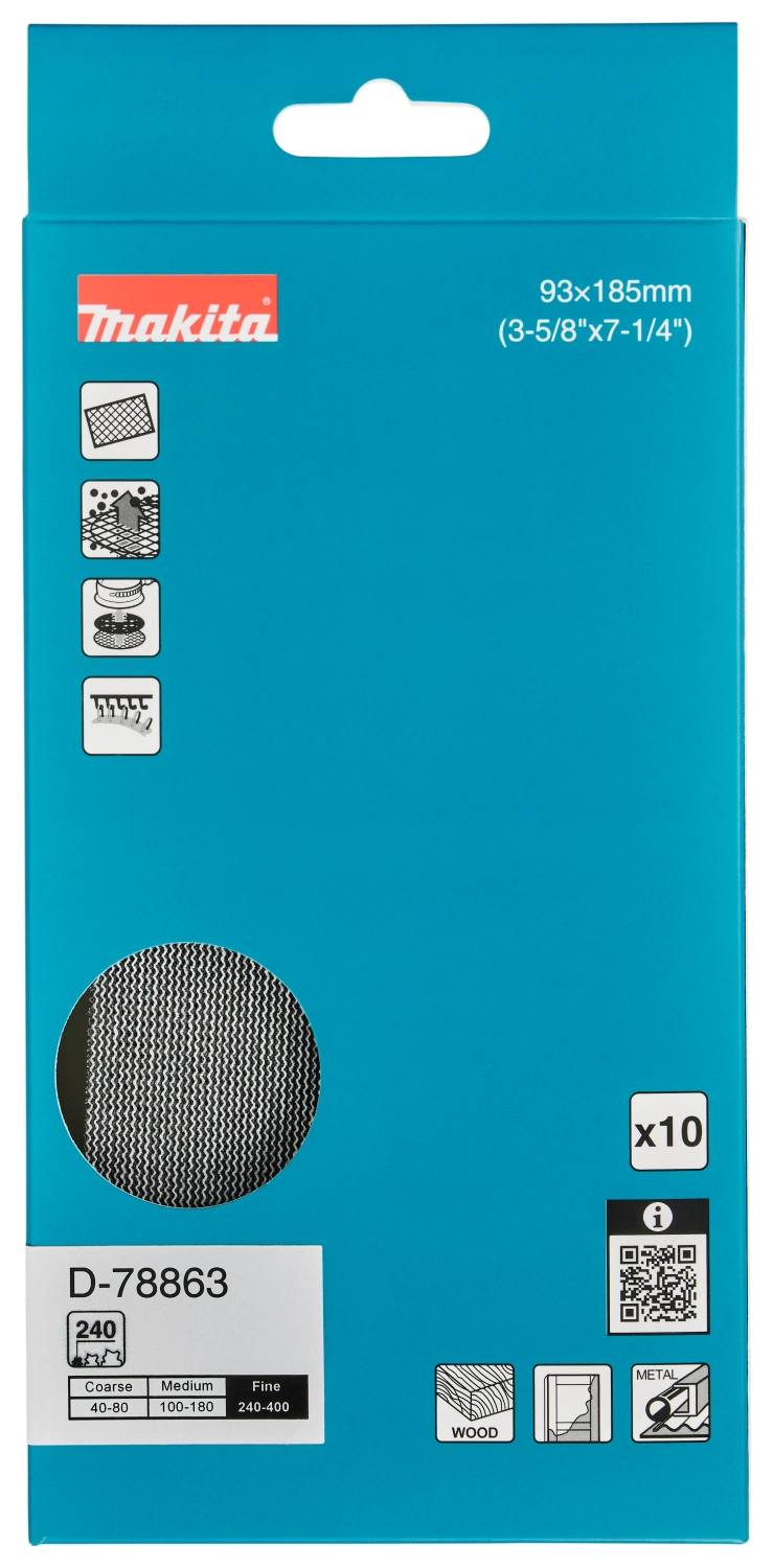 Makita D-78863 Schuurgaas 93x185mm - K240 (10st)-image