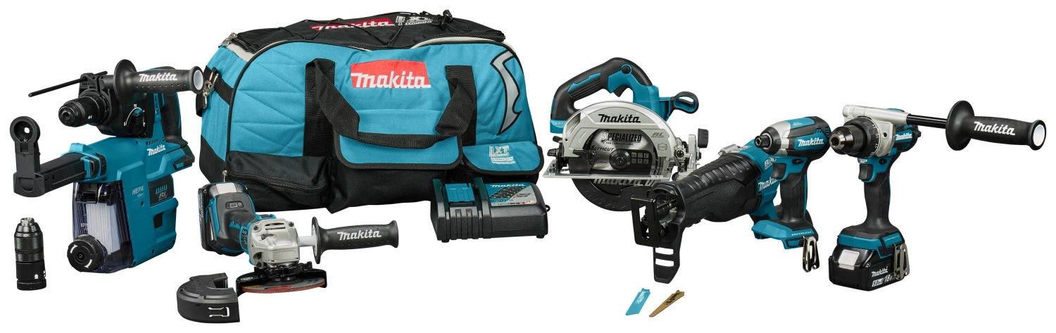 Makita DLX7031TX1 18V Li-ion accu 6-Delige combiset (2x 5.0Ah accu) in tas-image