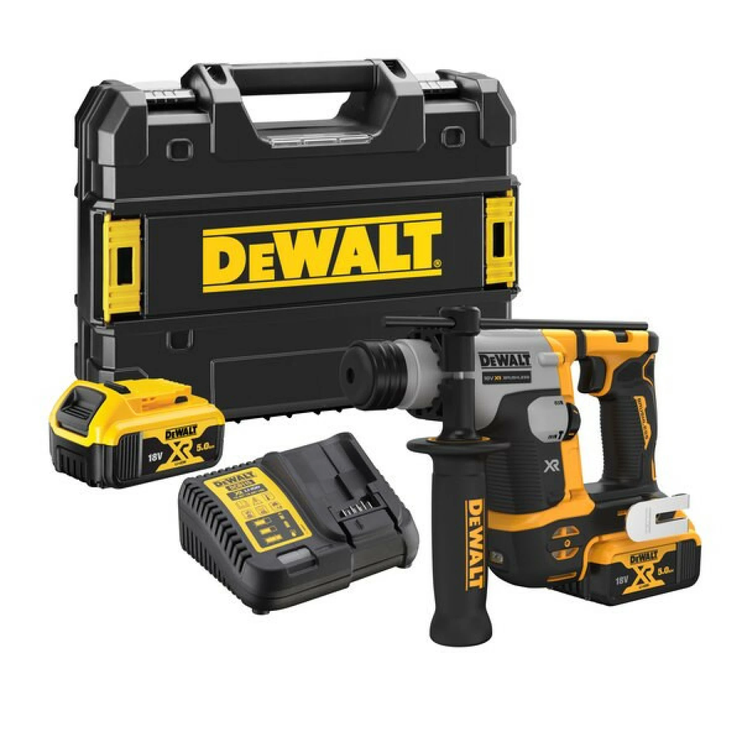 DeWALT DCH172P2-QW 18V Li-ion XR accu SDS-plus boorhamer set (2x 5.0Ah) in TSTAK - 1.4J - koolborstelloos-image