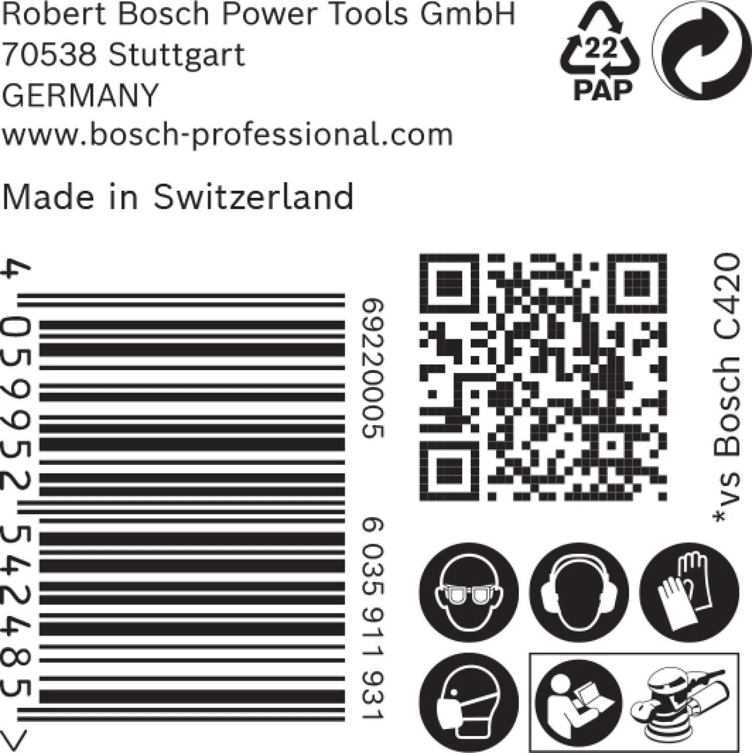 Bosch EXPERT 2608900910 - EXPERT Abrasif C470 Best for Wood and Paint, diamètre 125 mm, grain 80, 8 trous, 50x-image