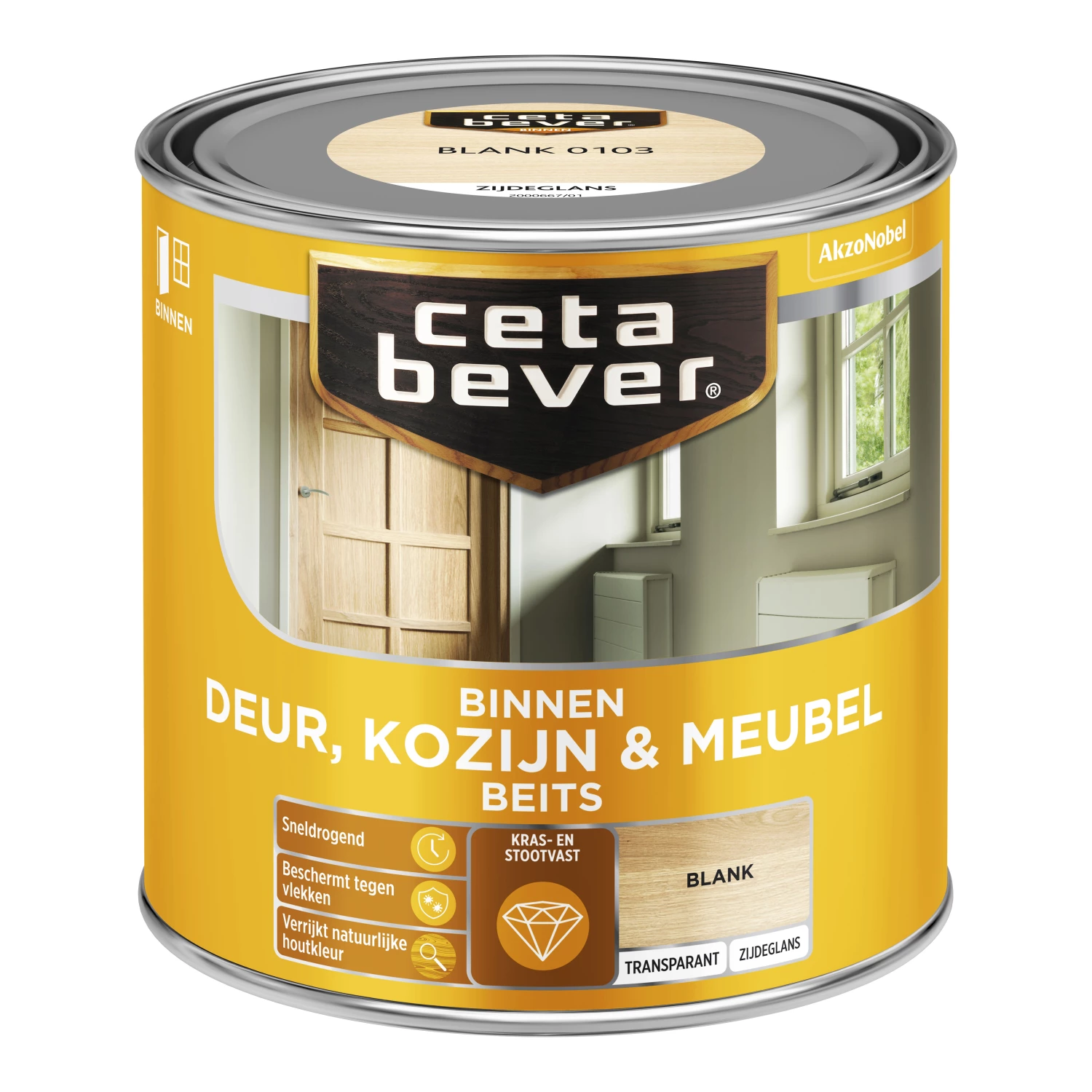 Cetabever Binnenbeits Deuren & Kozijnen Transparant Zijdeglans - Blank - 250ml-image