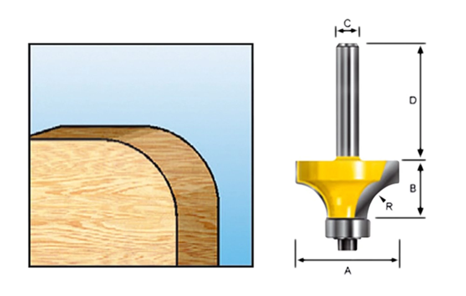 Makita D-09444 Afrondfrees met kogellager - 25mm - 6mm-image