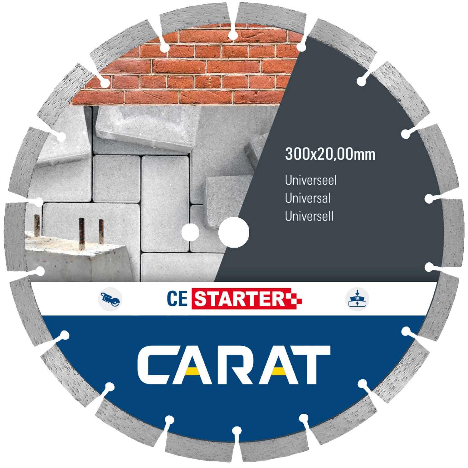 Carat CES3002000 Diamantzaagblad voor droogzagen - 300 x 20mm - Universeel-image