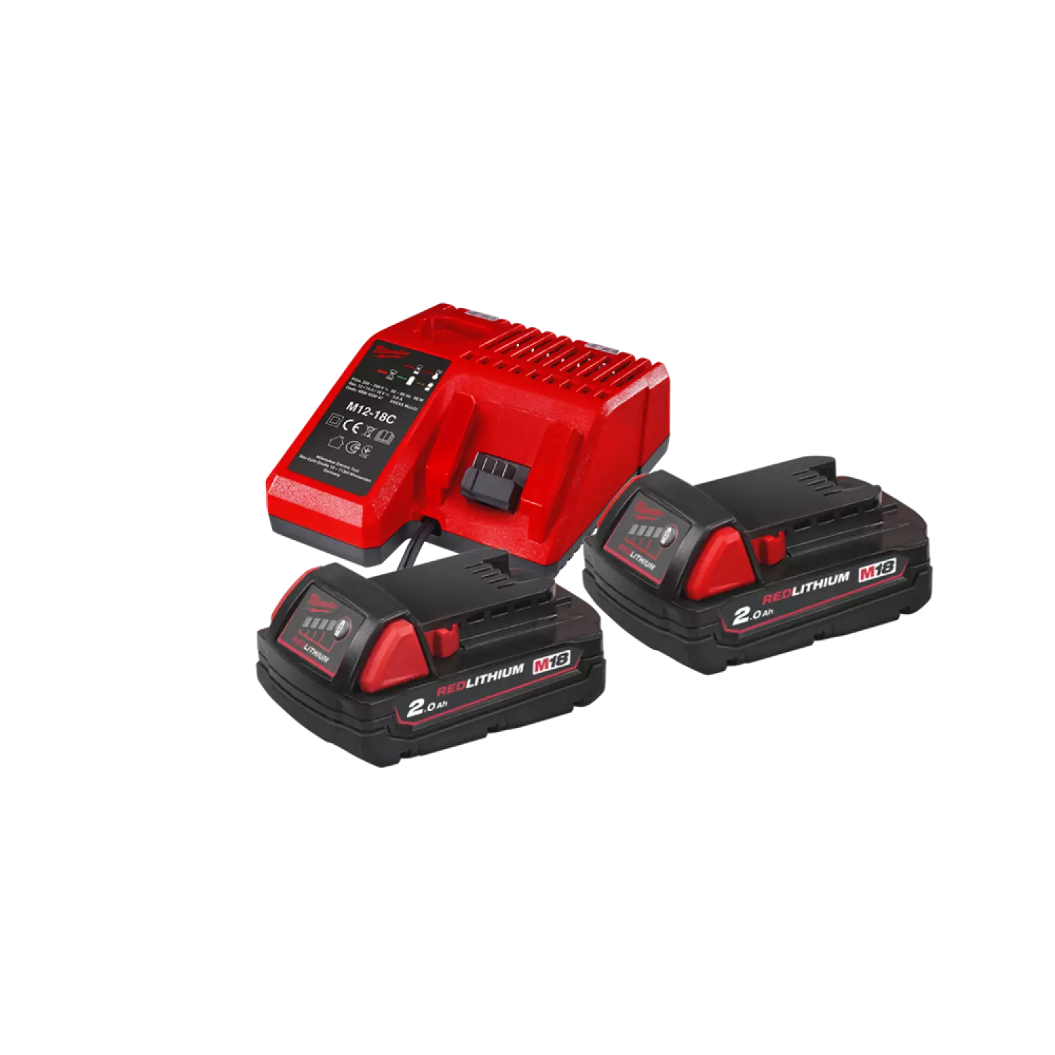 Milwaukee M18 NRG-202 18V Li-Ion Set de démarrage batteries et chargeur - 2,0Ah-image