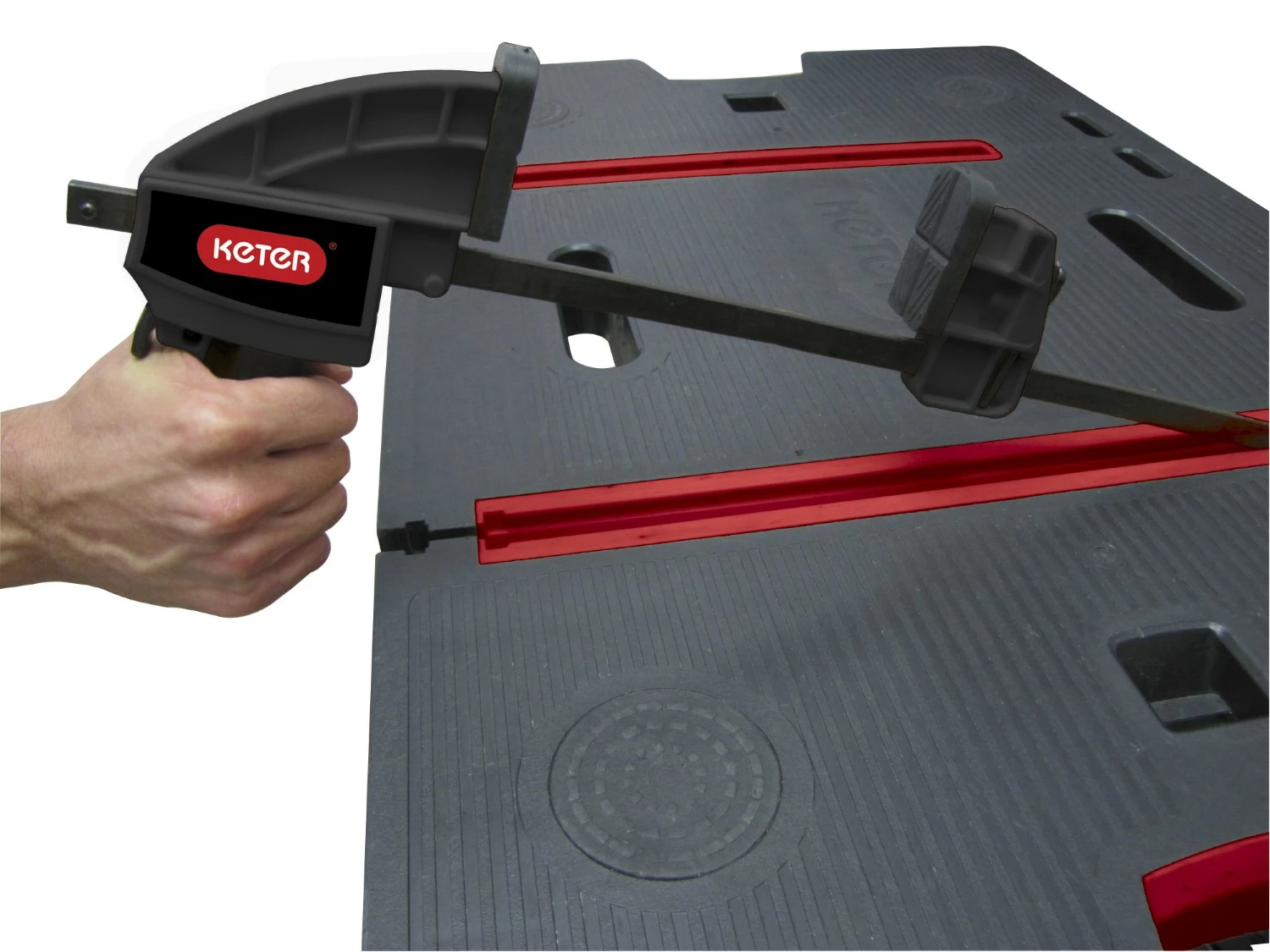 Keter 237005 Établi pliant - noir/rouge - capacité de charge : 450 kg-image