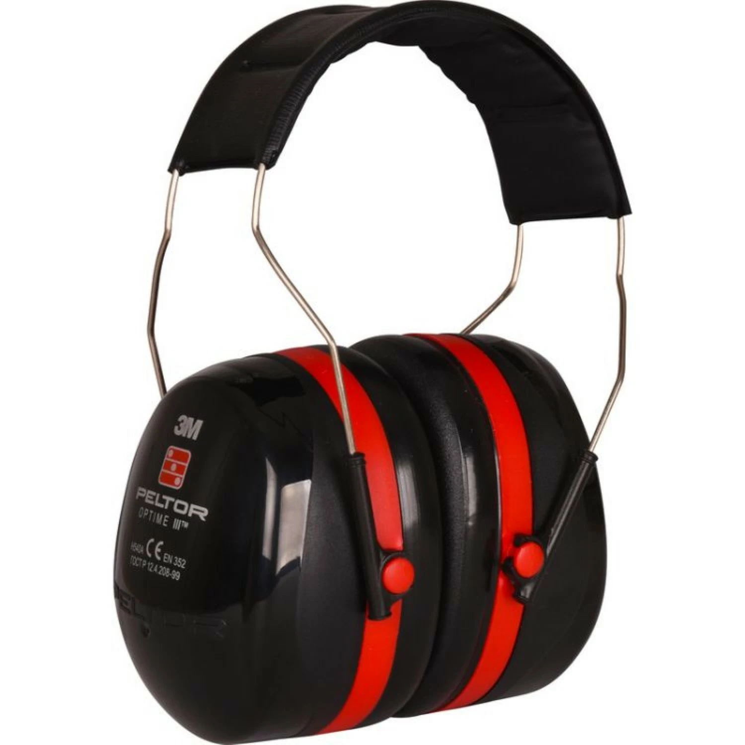 3M Casque antibruit PELTOR™ Optime™ III H540A-411-SV avec serre-tête - Noir/Rouge --image