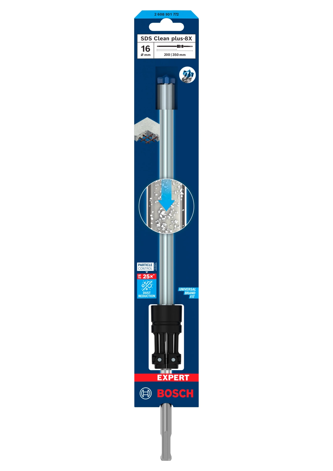 Bosch 2608901772 EXPERT Foret à marteau SDS Clean SDS plus-8X - 16x200x350mm-image