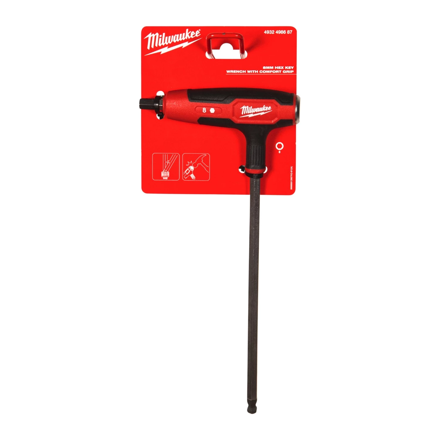 Milwaukee 4932498687 Tournevis à poignée en T avec prise confortable - Allen - 8 mm-image